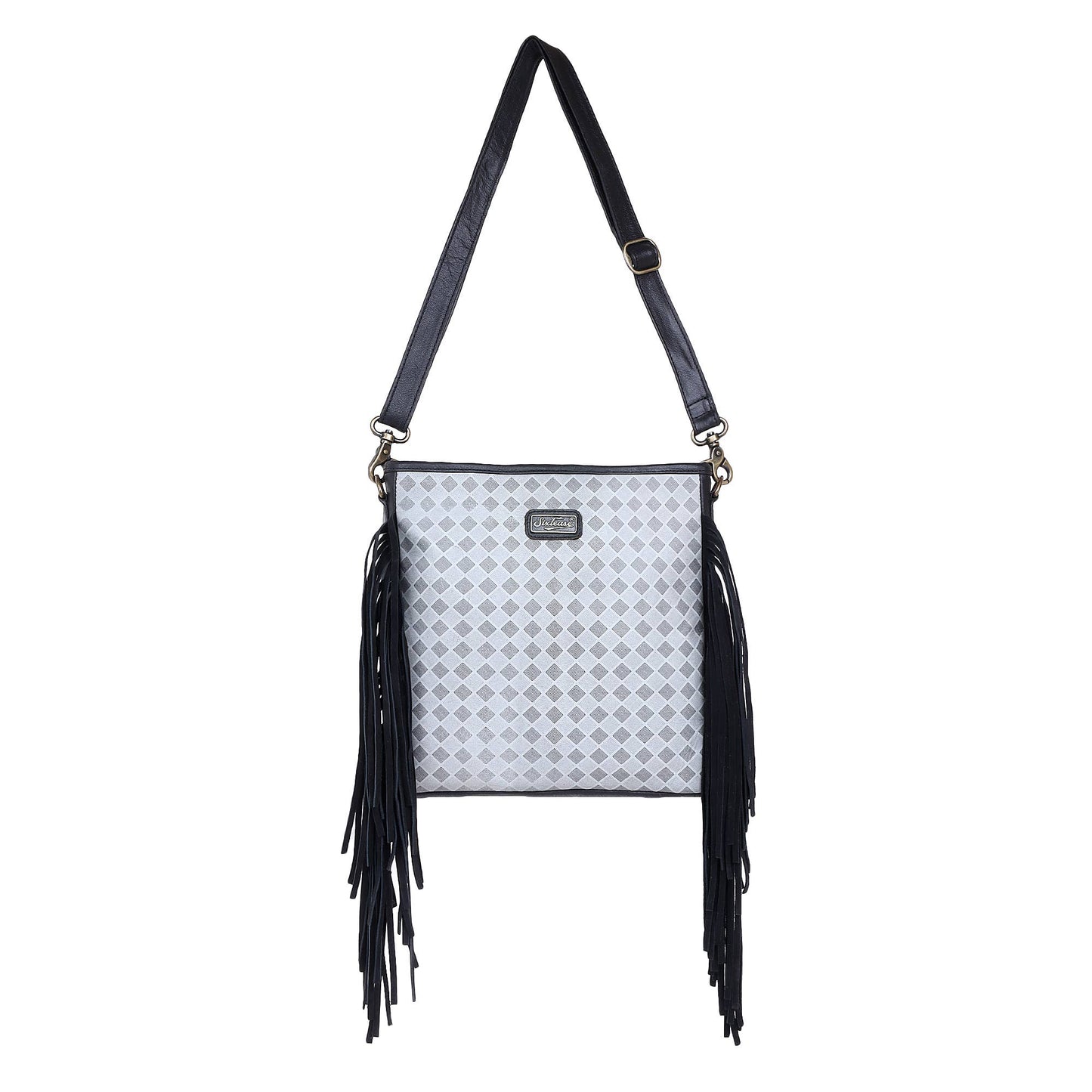 Leather Suede Fringed Crossbody Bag