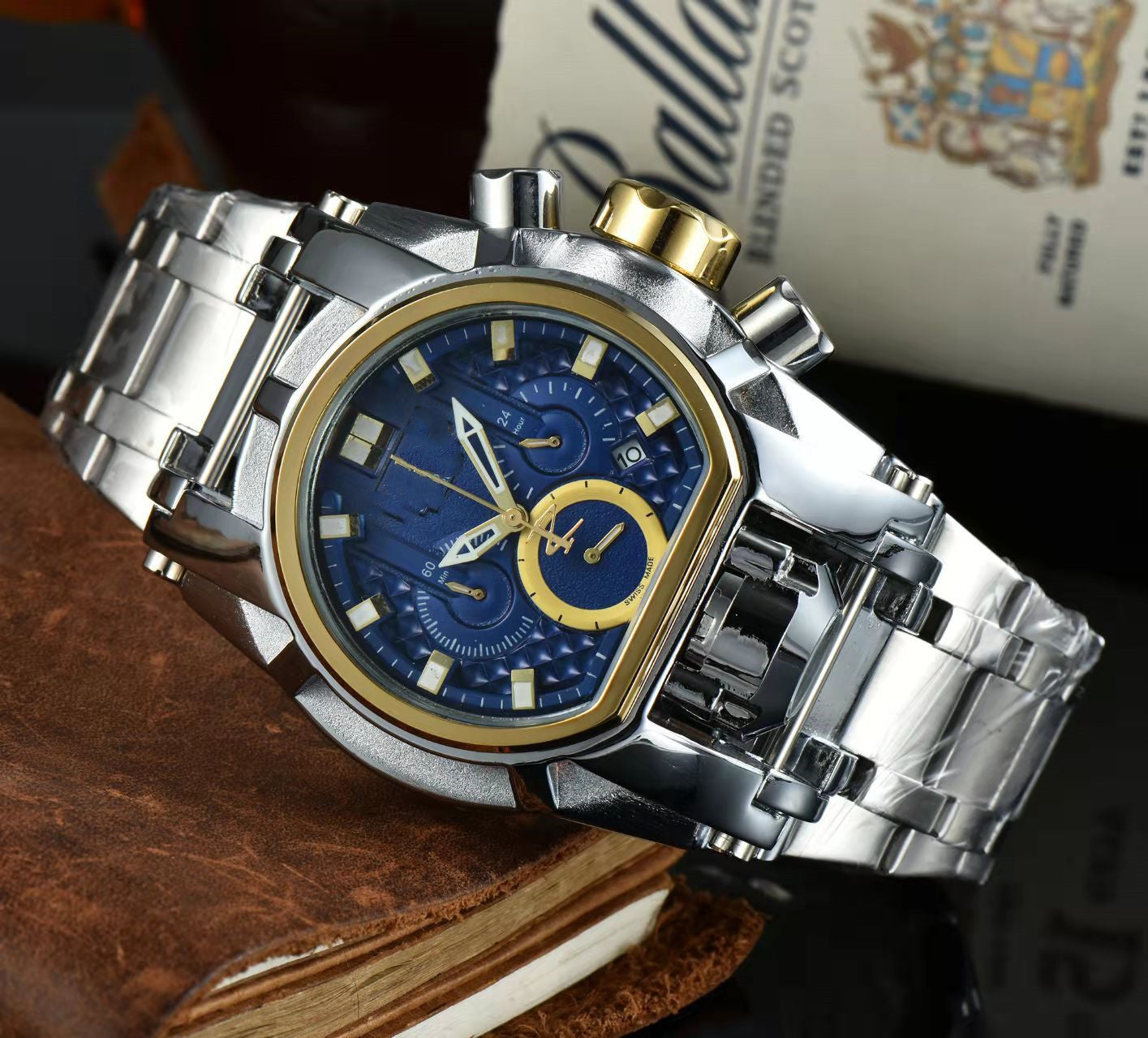 Mens Quartz Watch Holographic stainless band