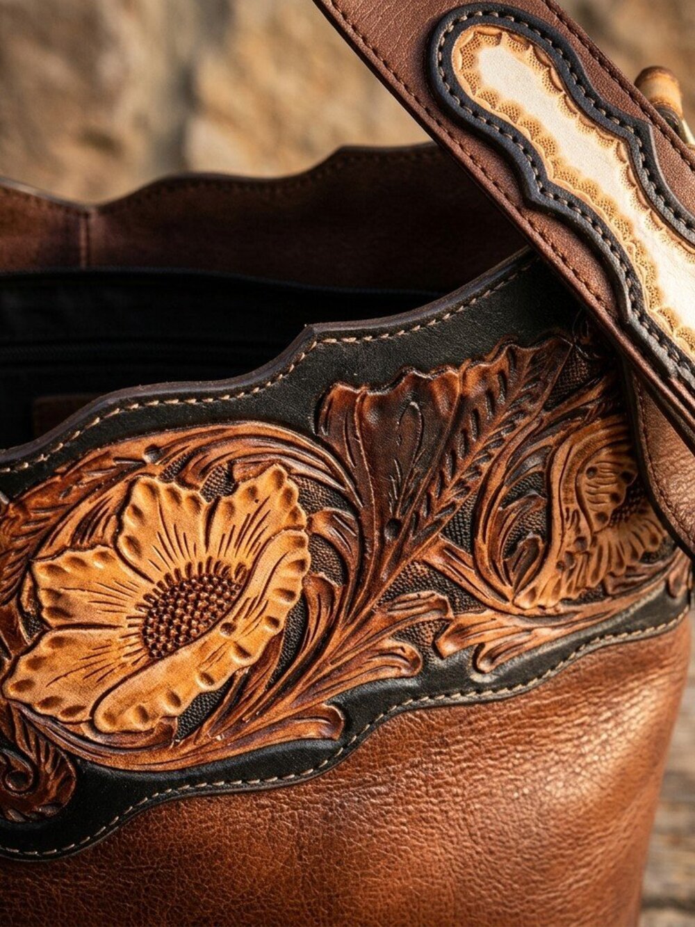 American Darling Sunlit Floral Leather Shoulder Bag