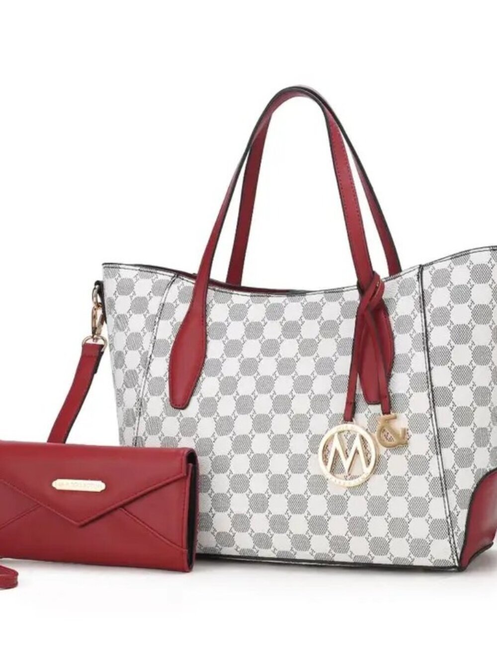 Gianna Vegan Leather Women Tote & Matching Wallet By Mia K-Various colors