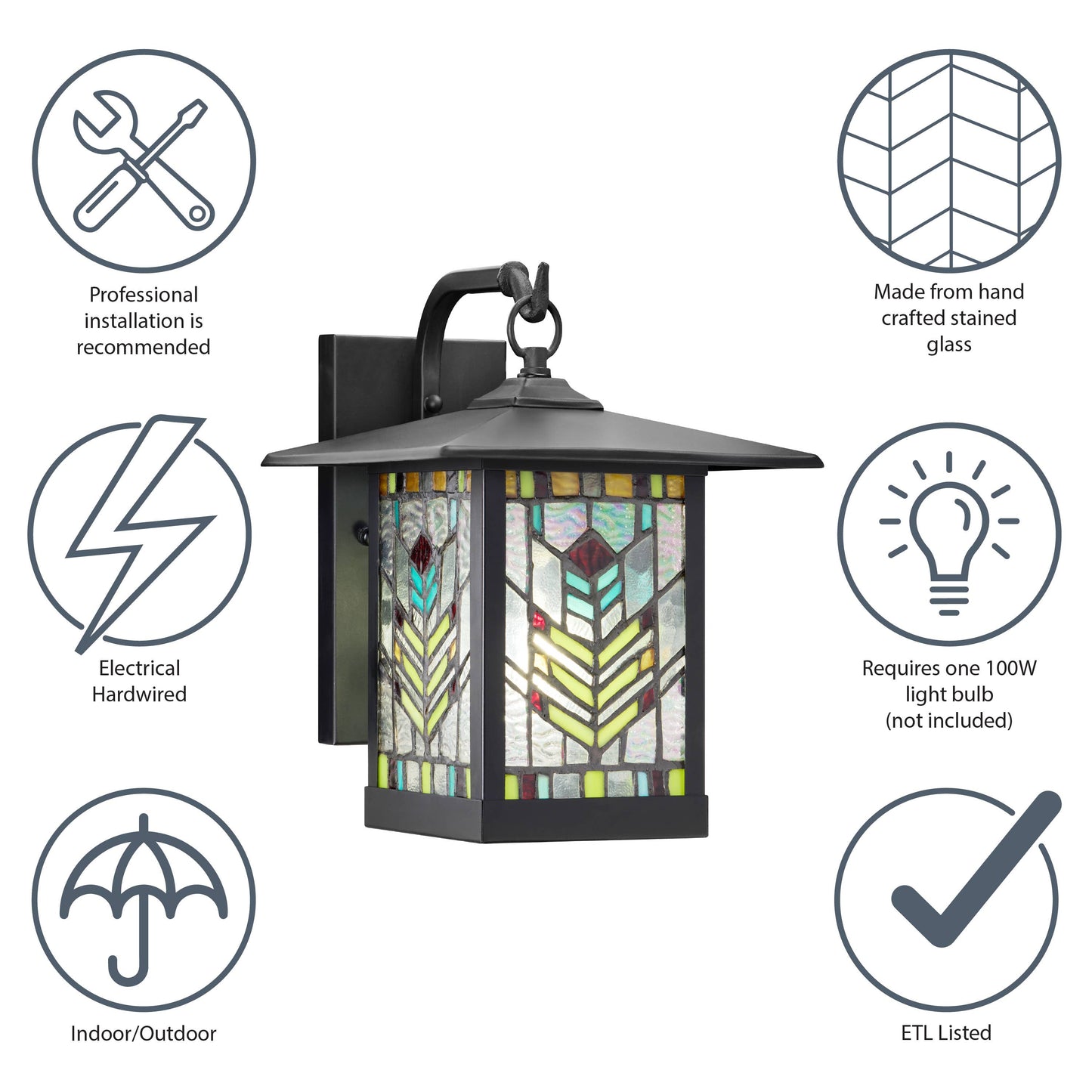 11.75"H Juniper 1-Light Outdoor Lantern Wall Sconce
