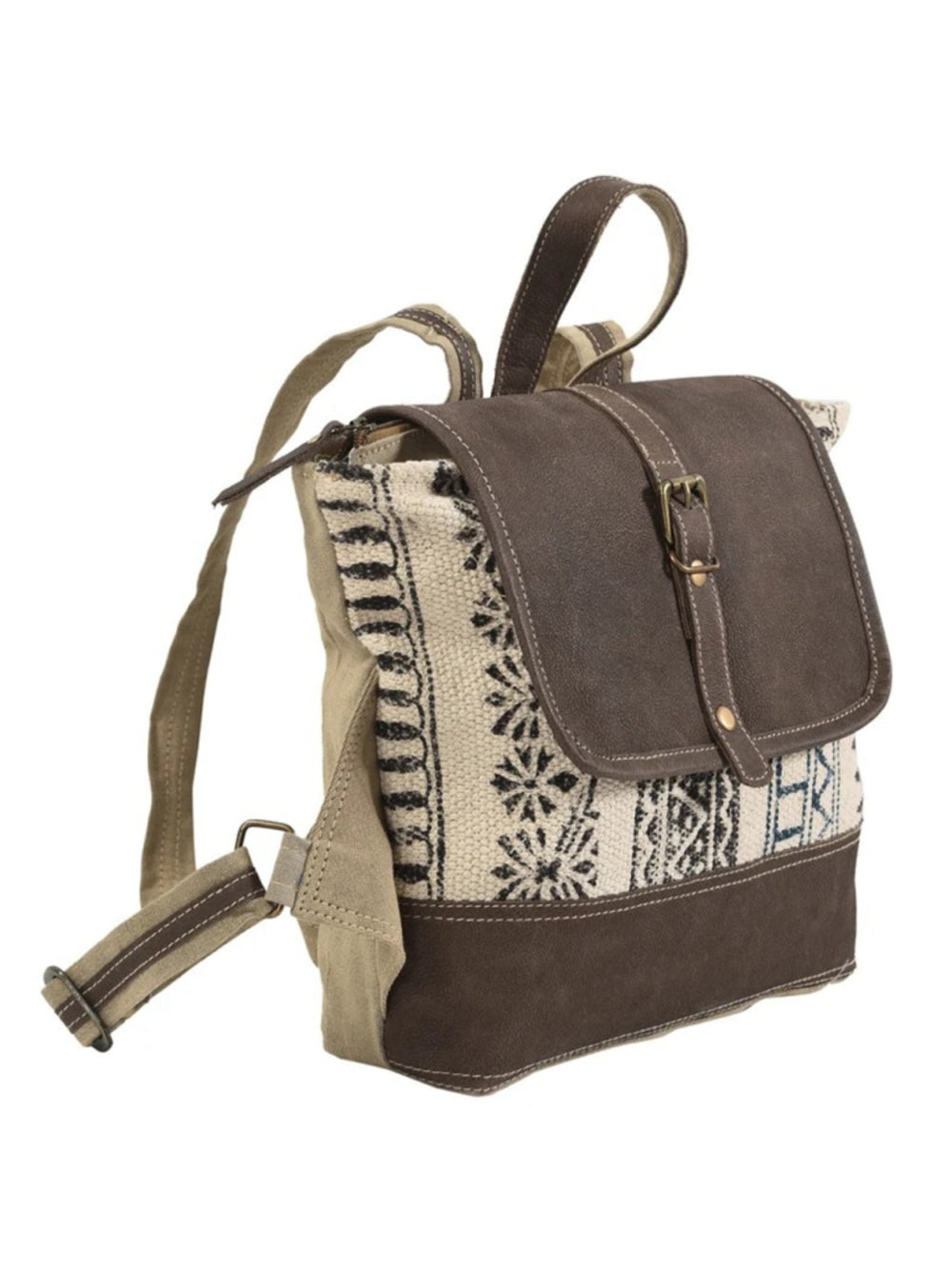 Ohlay by American Darling Clay Canyon Boho Canvas and Leather Mini Backpack