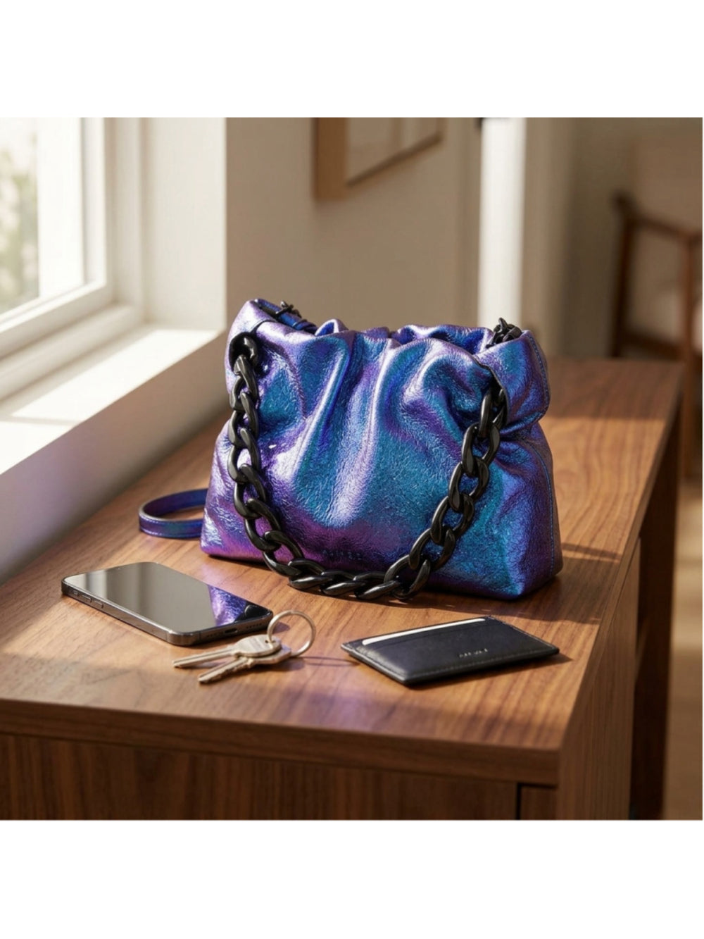 Aimee Kestenberg Chain Handheld Crossbody in Midnight Metallic