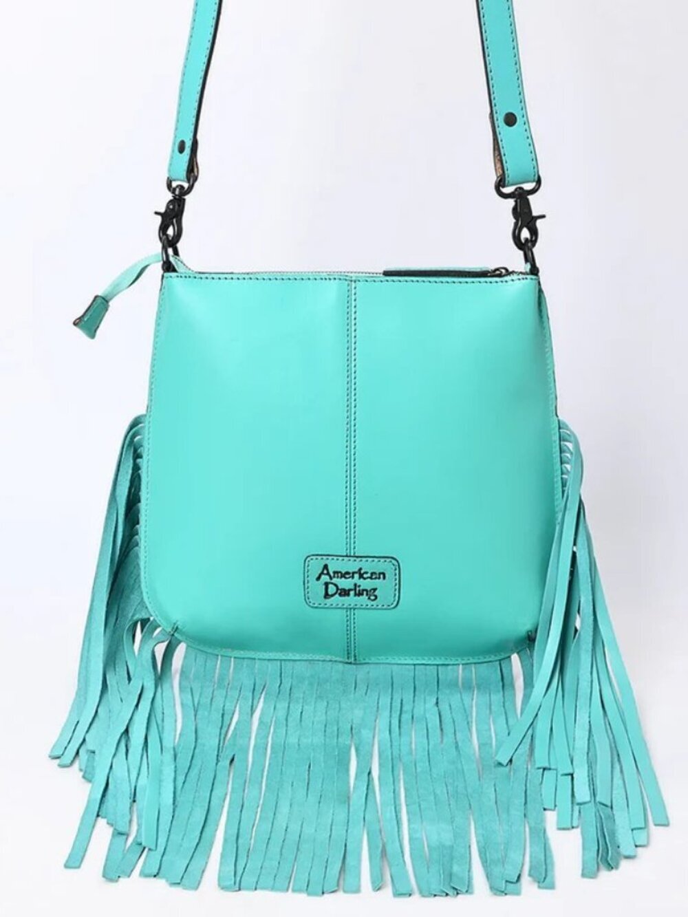 American Darling Boho Turquoise Fringe Crossbody Bag