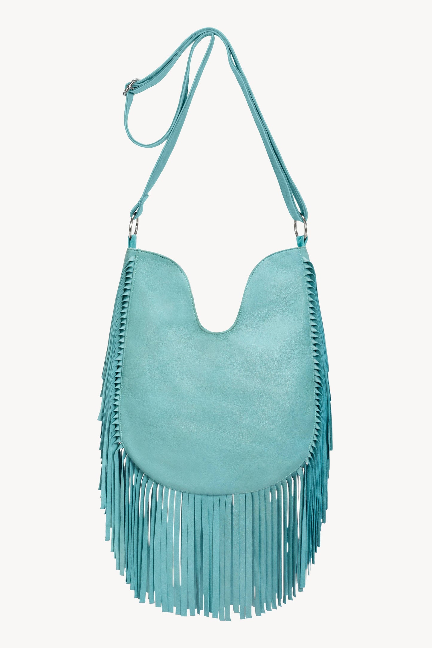 Owl Rose Fringe Bag Pale Blue/Silver