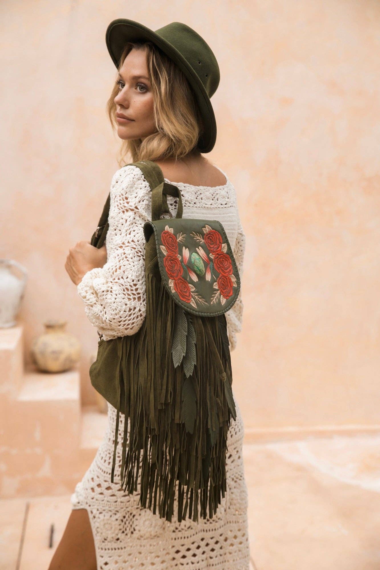 Akaroa Rose Backpack Olive