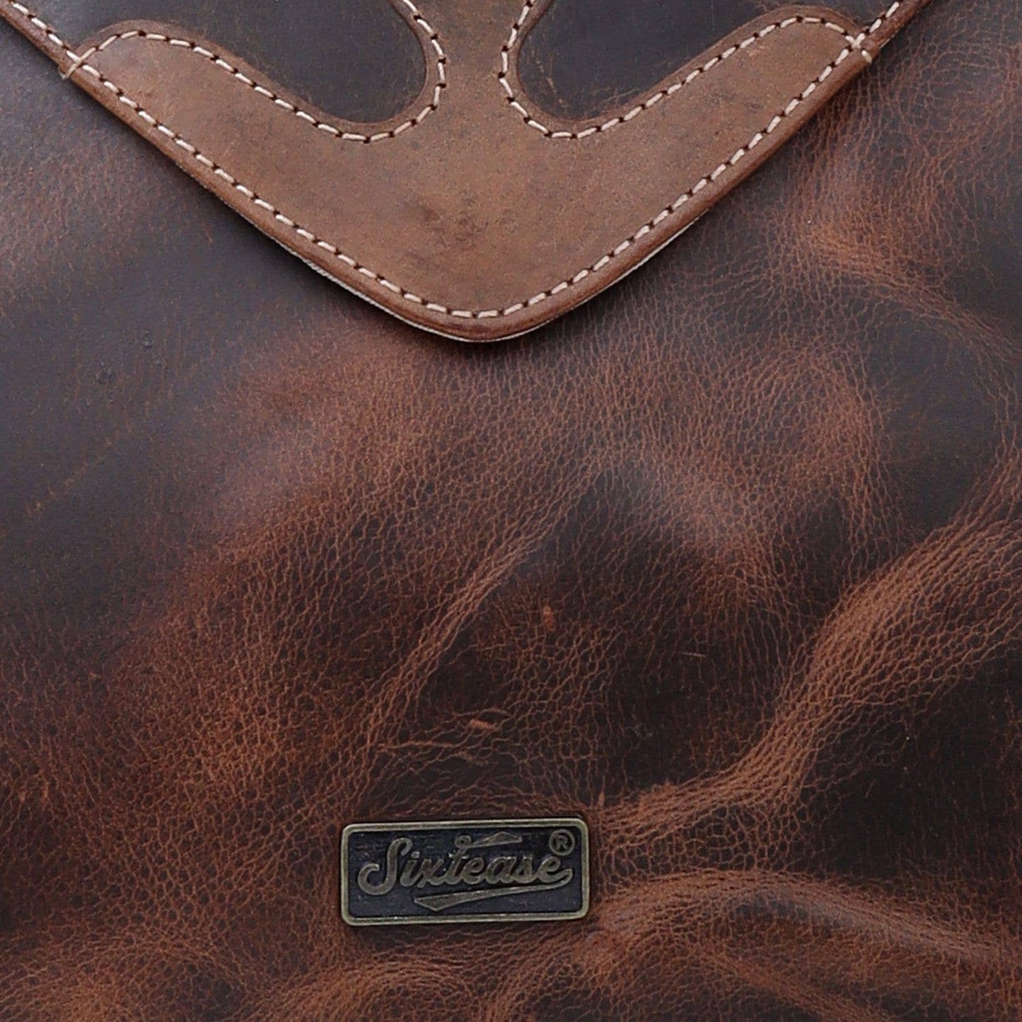 Rustic Leather Women's Backpack - Dark Brown