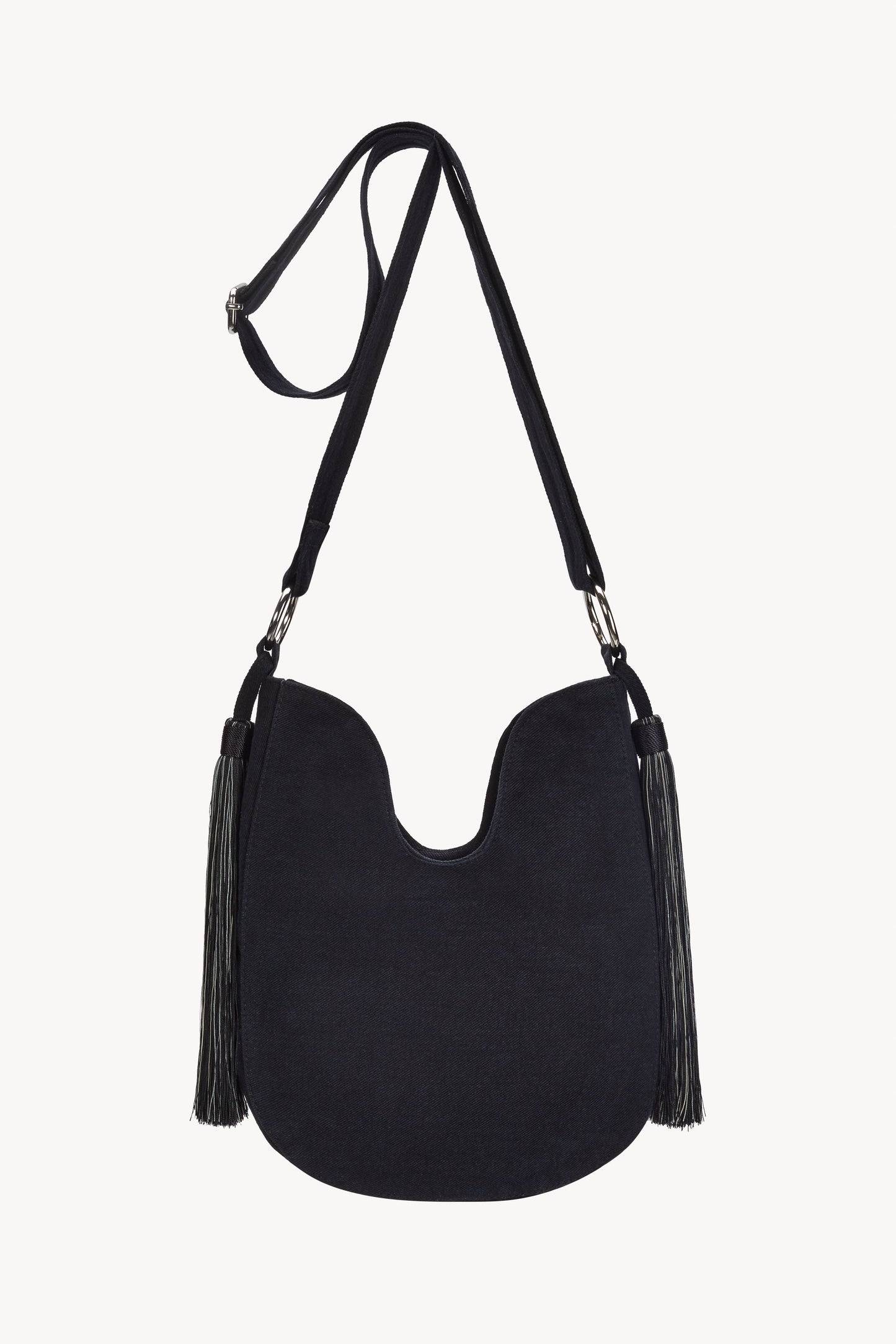 Mini Lyrebird Tassel Bag Black Denim