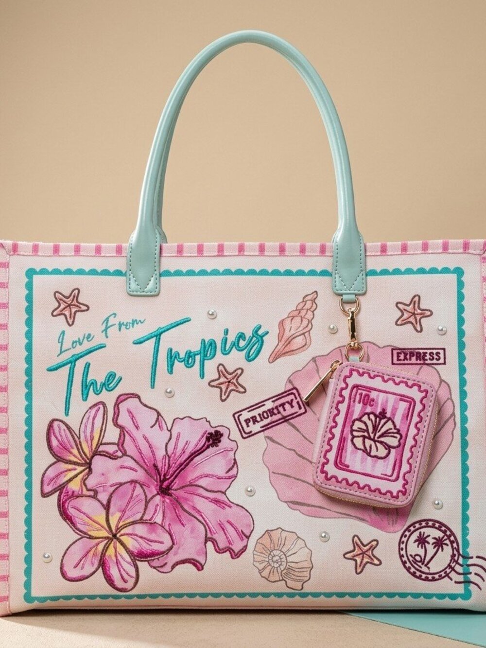 Tropical Postcard Tote Bag- Love from the Tropics Tote Bag