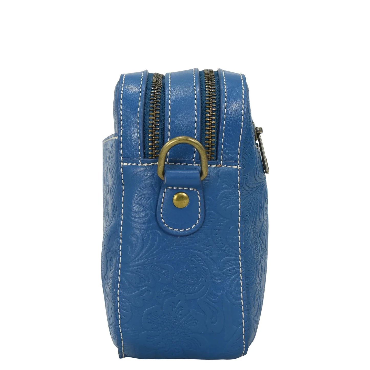 Heritage Leather Twin Zippered Crossbody - 8457