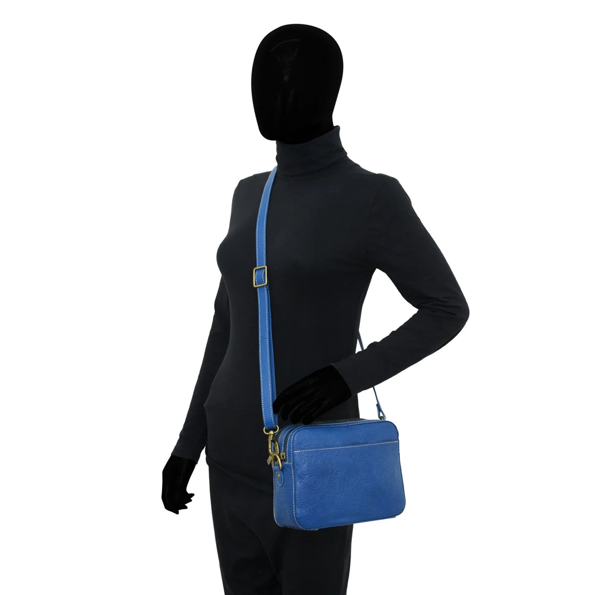 Heritage Leather Twin Zippered Crossbody - 8457