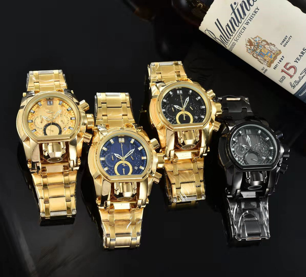 Mens Quartz Watch Holographic stainless band