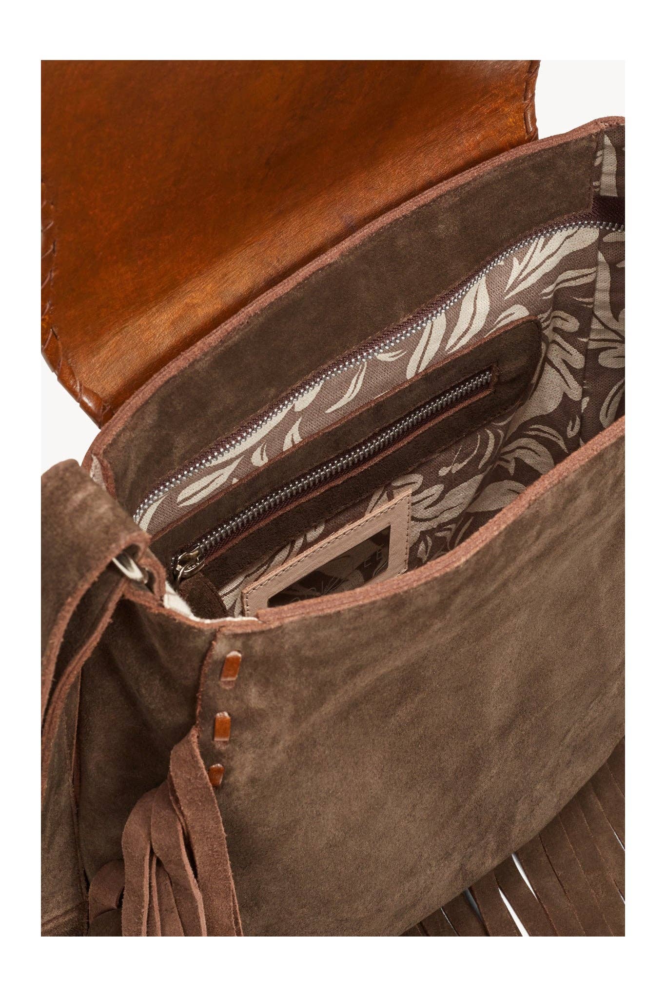 Lushington Fantail Bag (no studs) Antique Medium Brown/Dark Choc