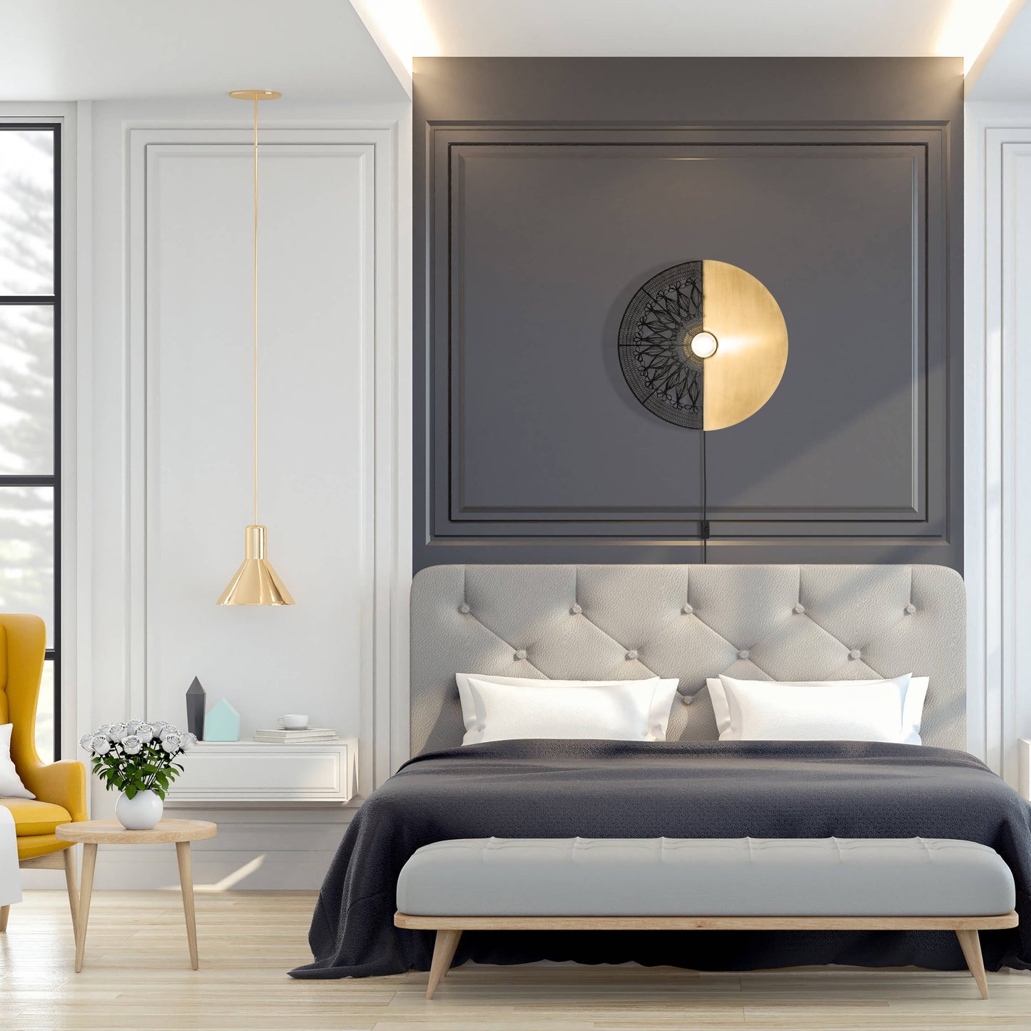 17.5"H Quintin Modern Indoor Plug In Wall Sconce