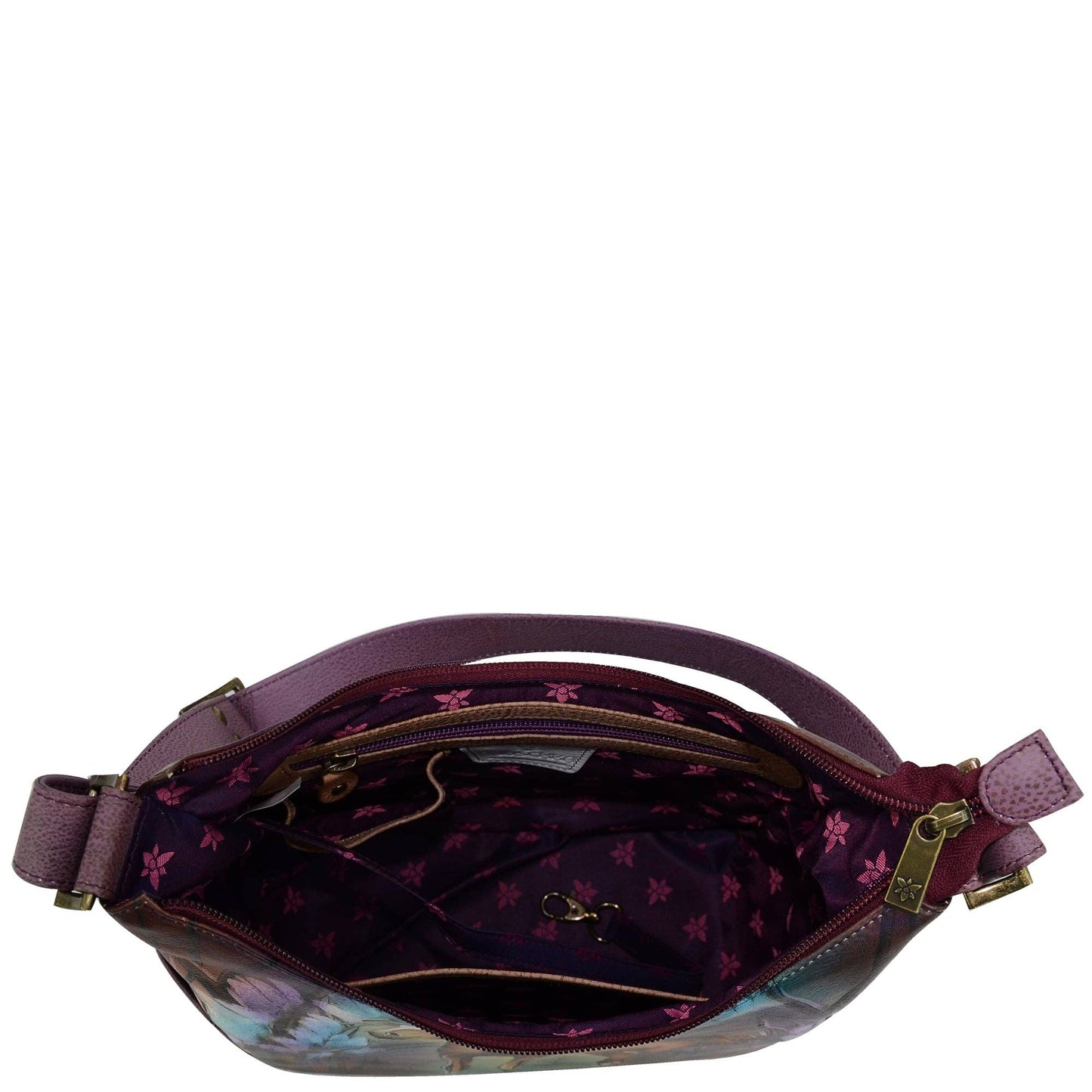 Anuschka Hand-Painted Leather Classic Hobo With Studded Side Pockets - 433-horse
