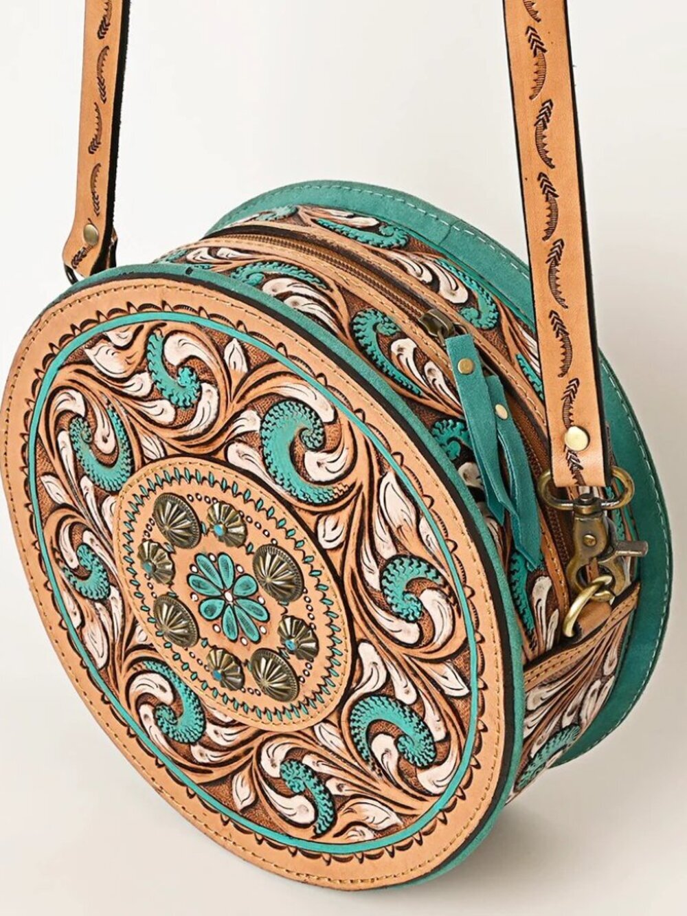 American Darling Turquoise Heritage Round Crossbody