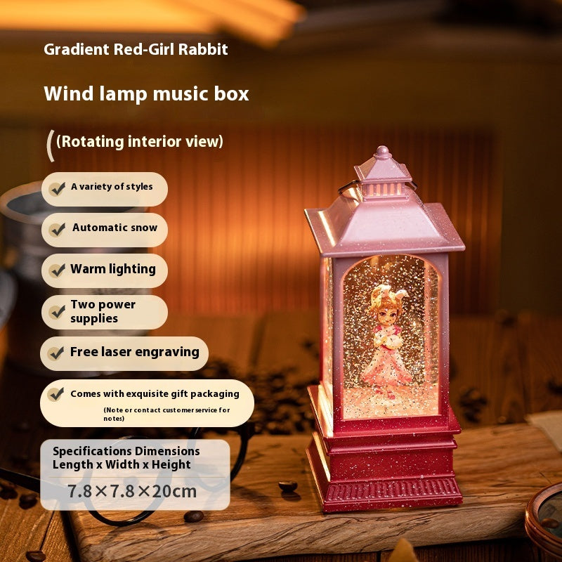 Resin Glass Rotatable Children's Day Music Box Music Box