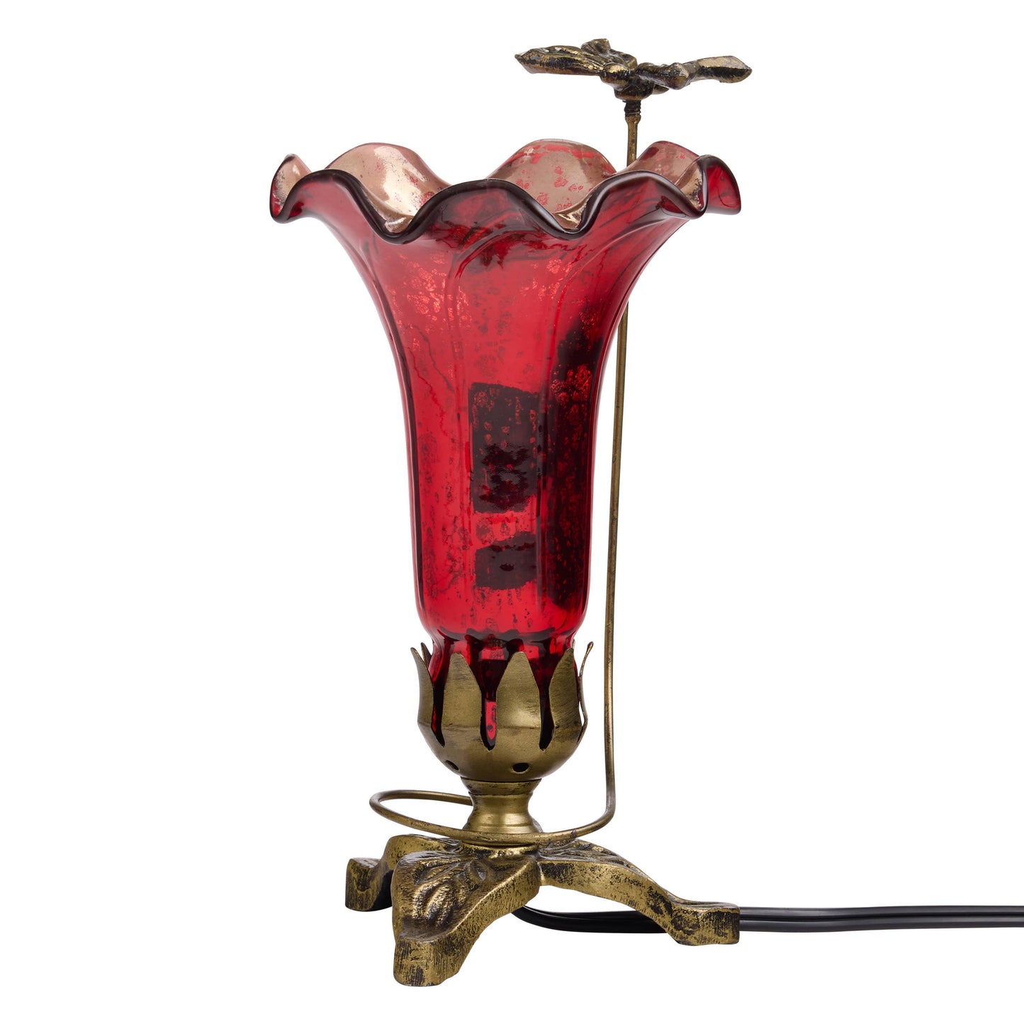9"H Hand Blown Glass Lily Uplight Accent Lamp