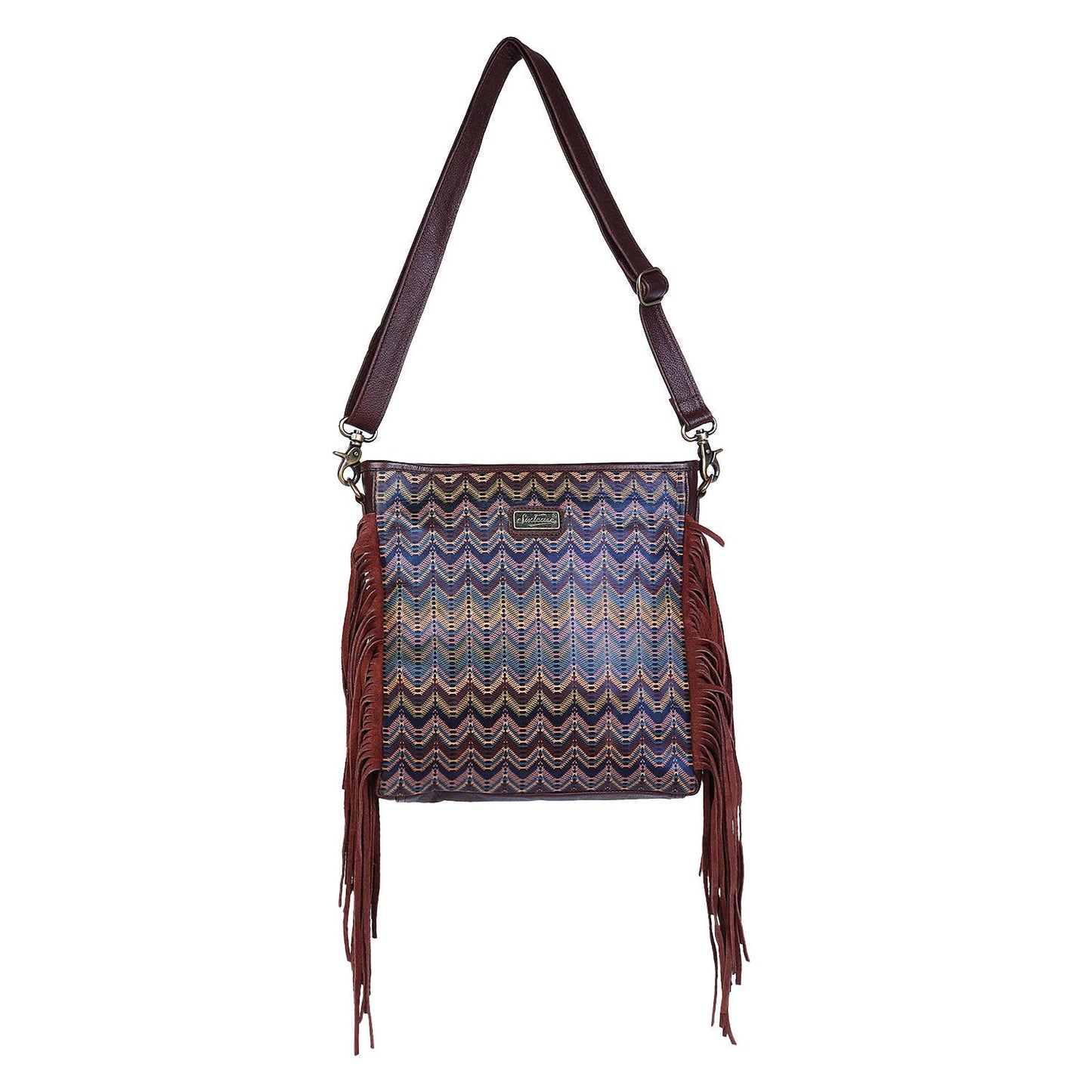 Leather Suede Fringed Crossbody Bag