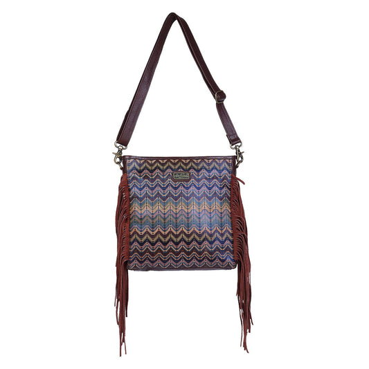 Leather Suede Fringed Crossbody Bag