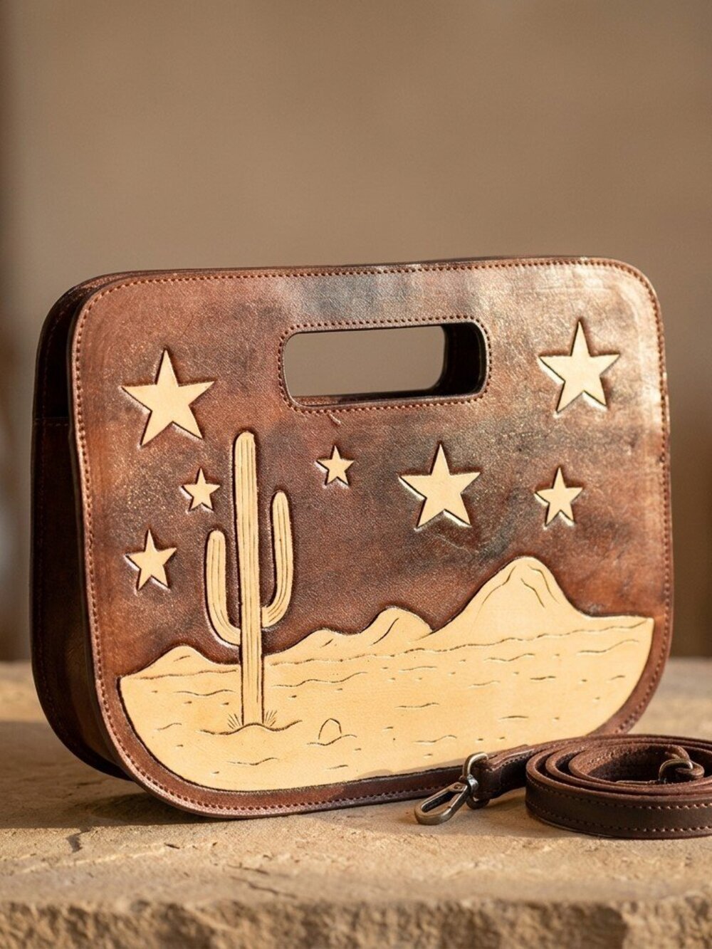 American Darling Night Desert Star Leather Crossbody Bag