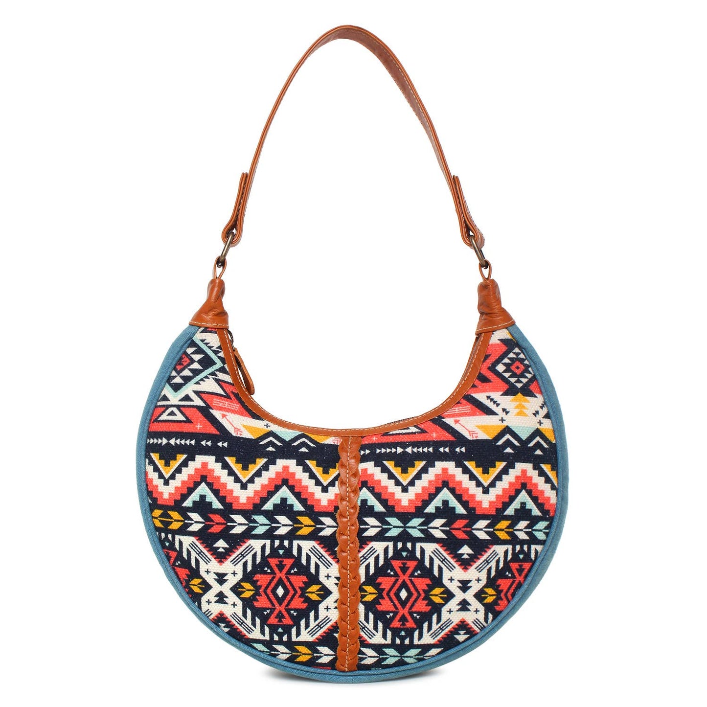Hobo shoulder bag blazing sunset , blue orange and black