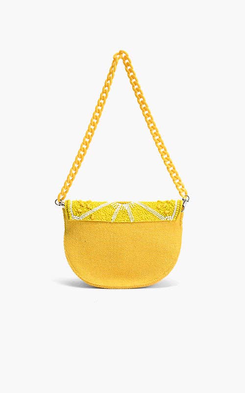 America & Beyond Couture Crescent Lemon Shoulder Bag