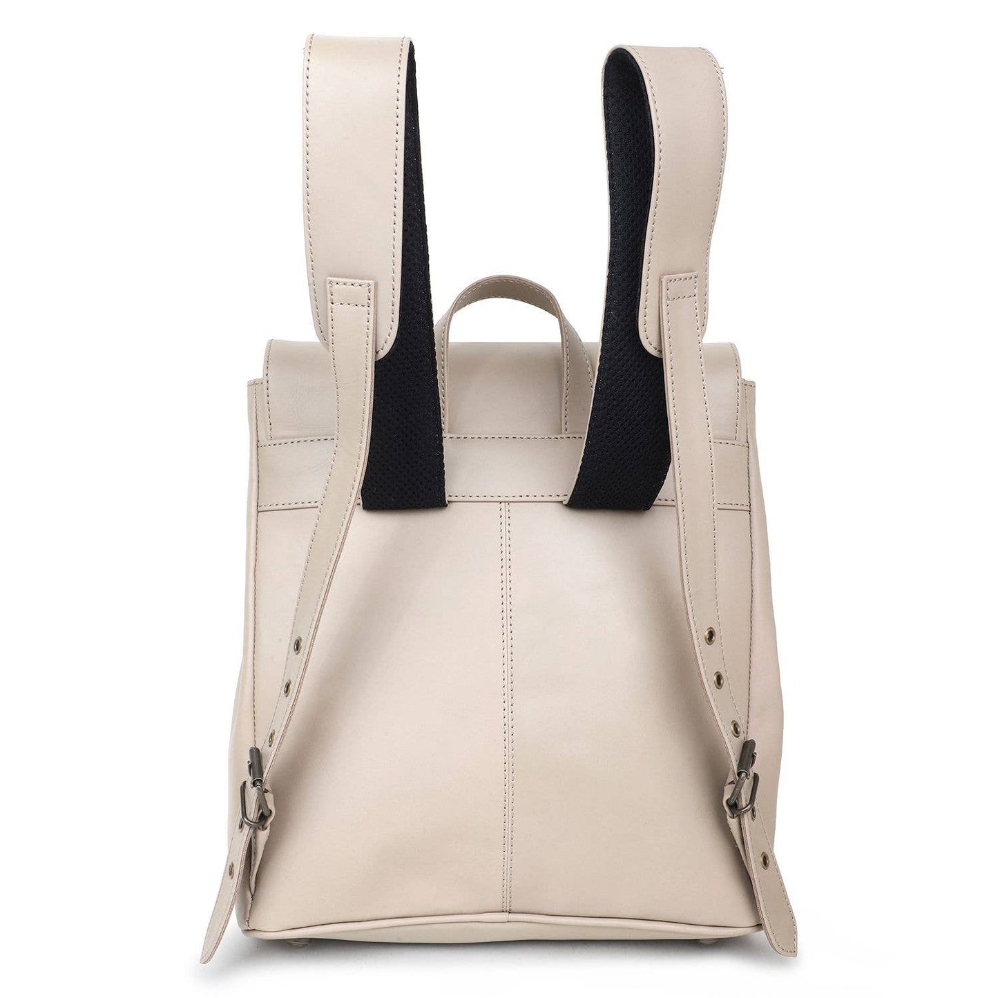 Leather Women's Backpack - Timberwolf Gray Python Print