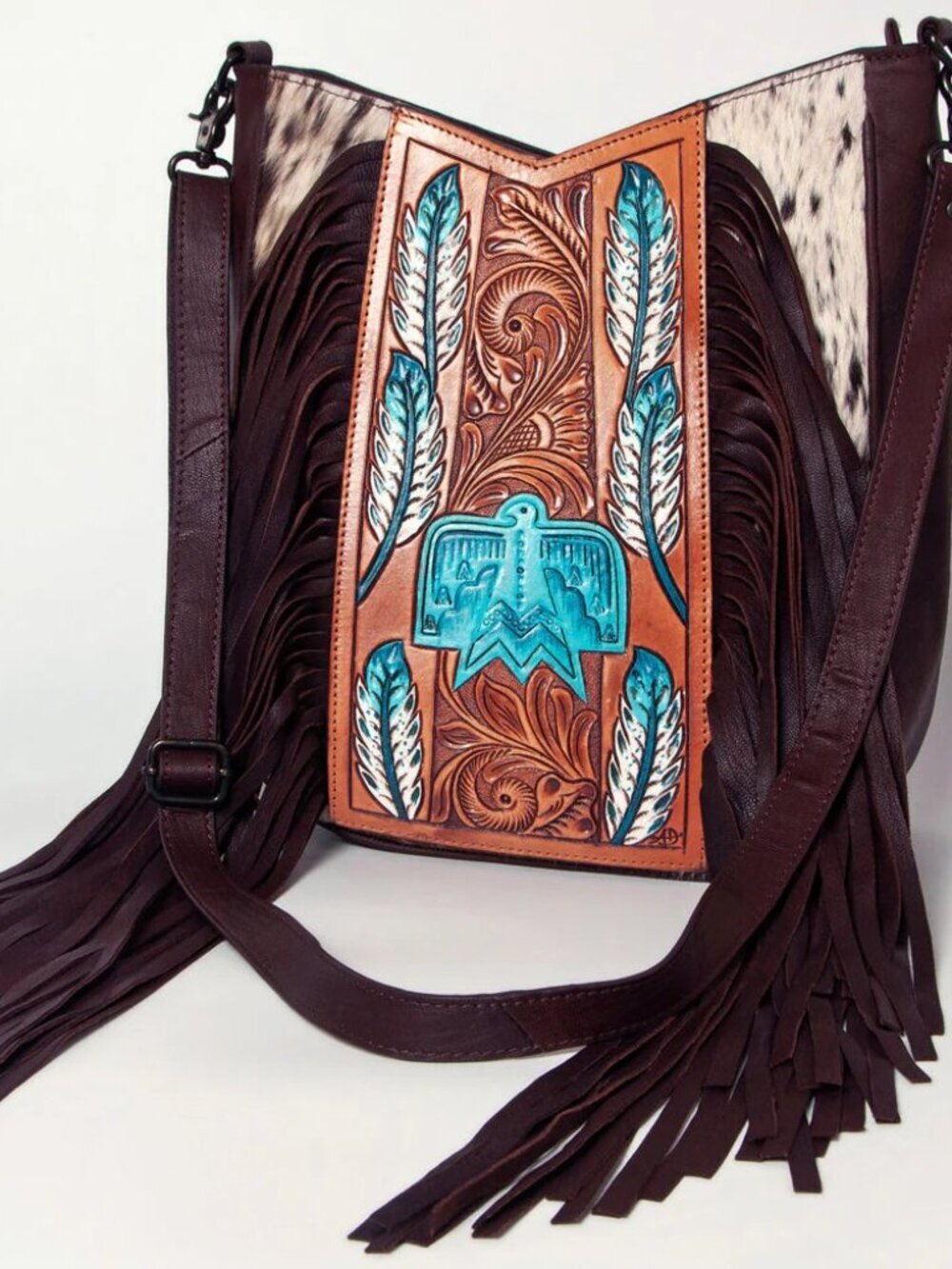 American Darling Southwest Fringe Leather Crossbody