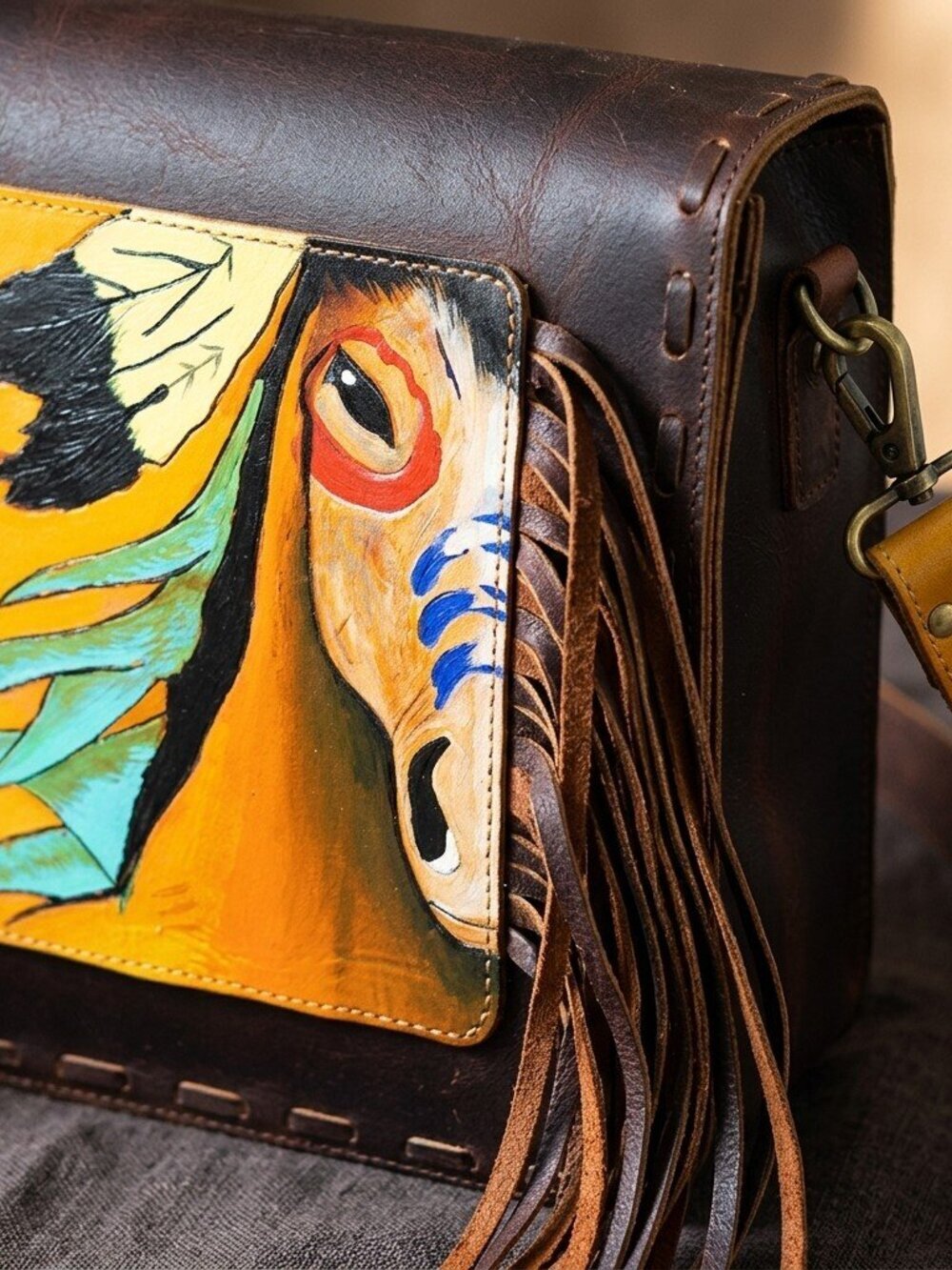 American Darling Wild Horse Western Fringe Crossbody Bag
