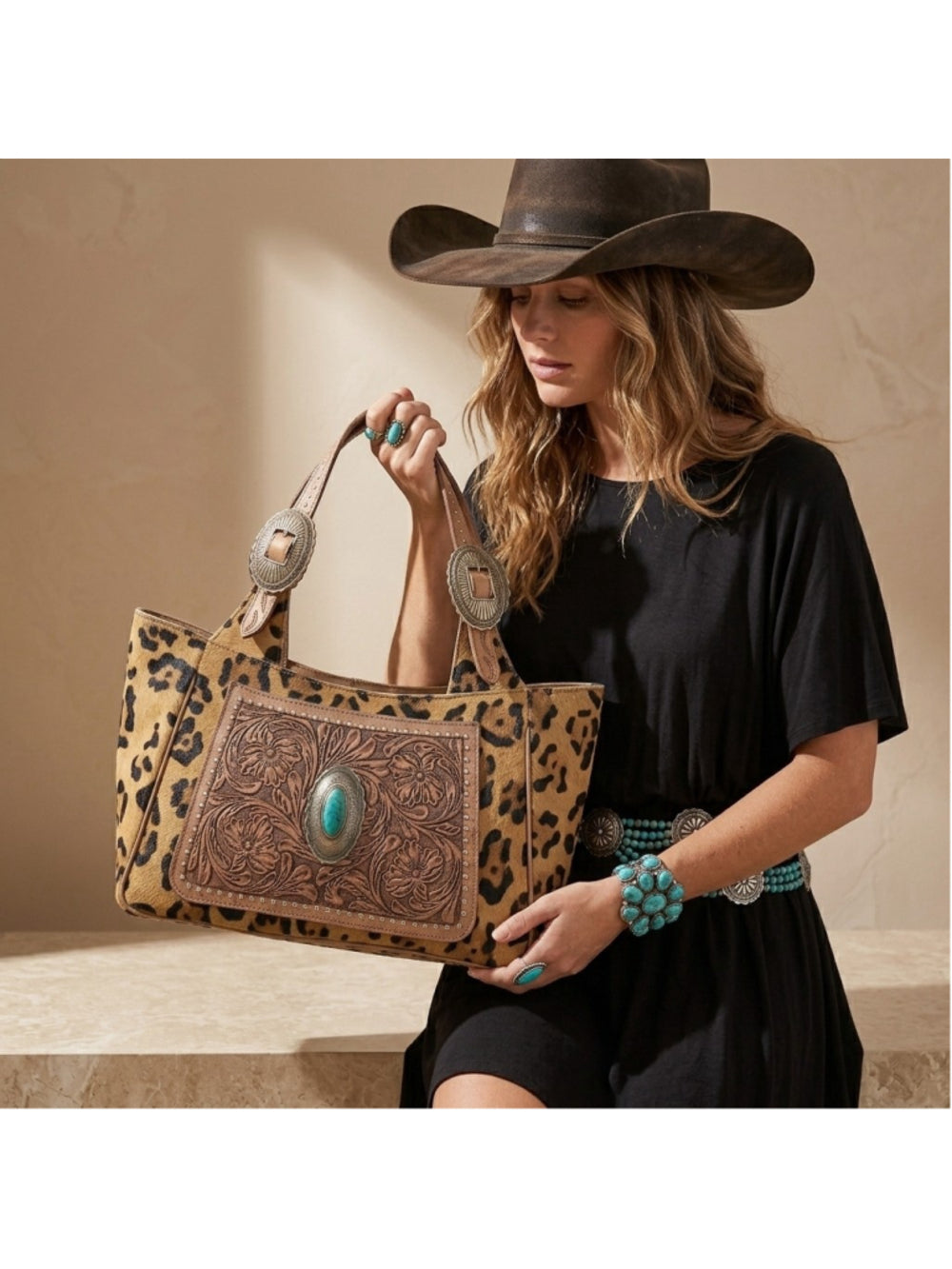 American Darling Western Luxe Wild Leopard Shoulder bag