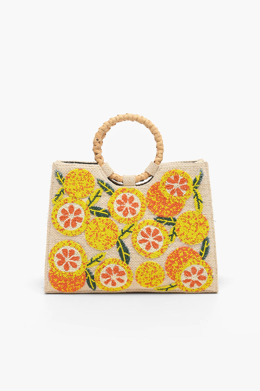 American & Beyond Orange Beaded shoulder bag