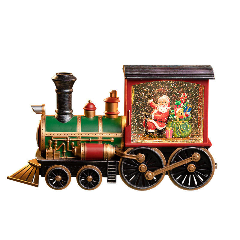 Christmas train engine and train car set