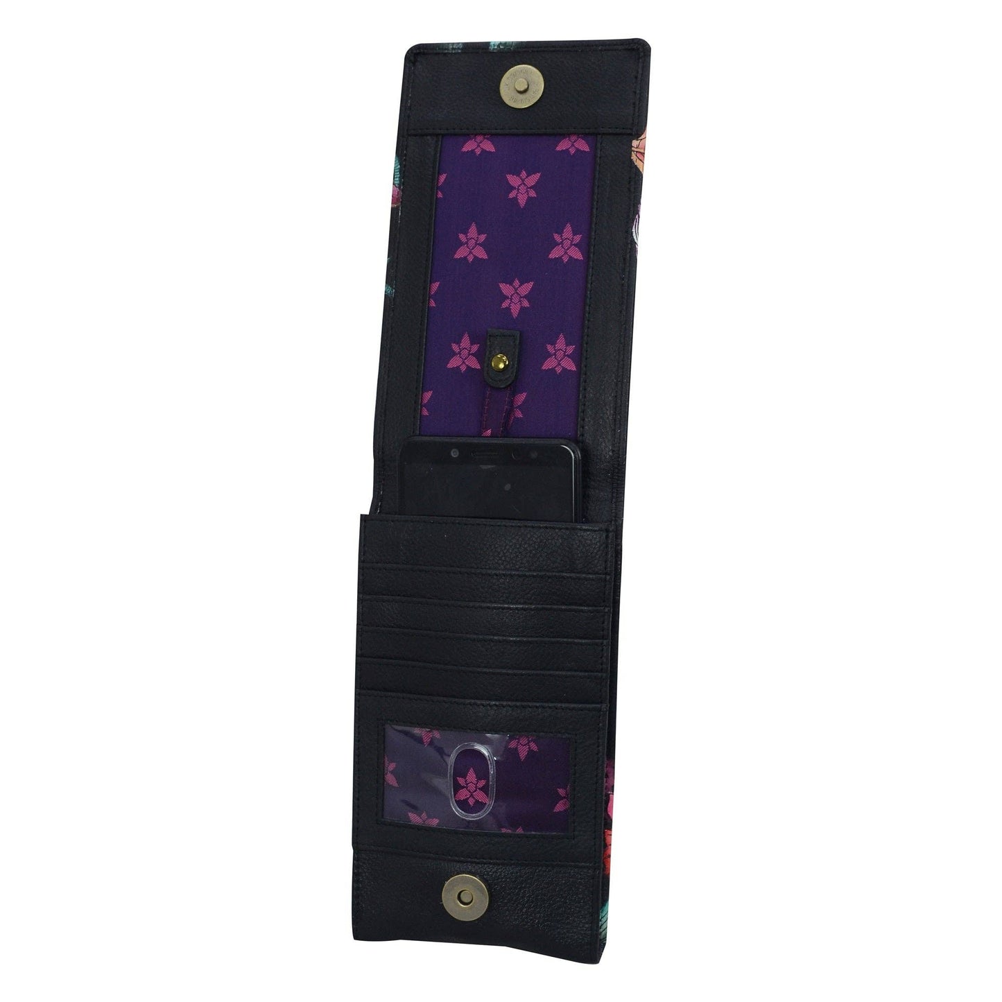 Hand-Painted Leather Smartphone Crossbody - 1154