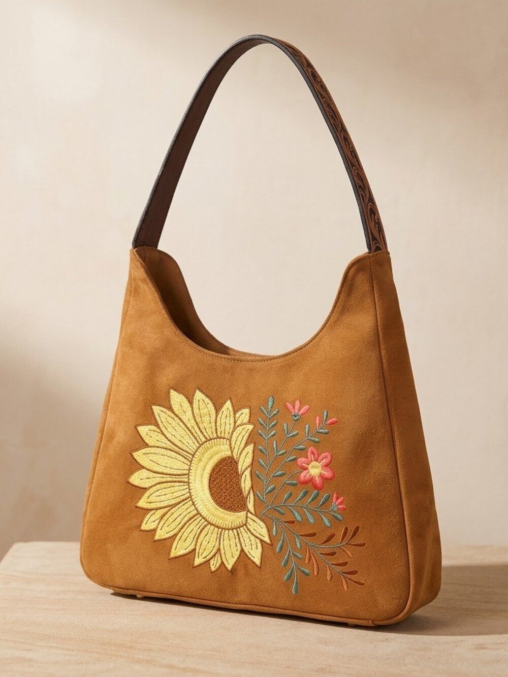 American Darling Sunflower Bloom Shoulder Hobo