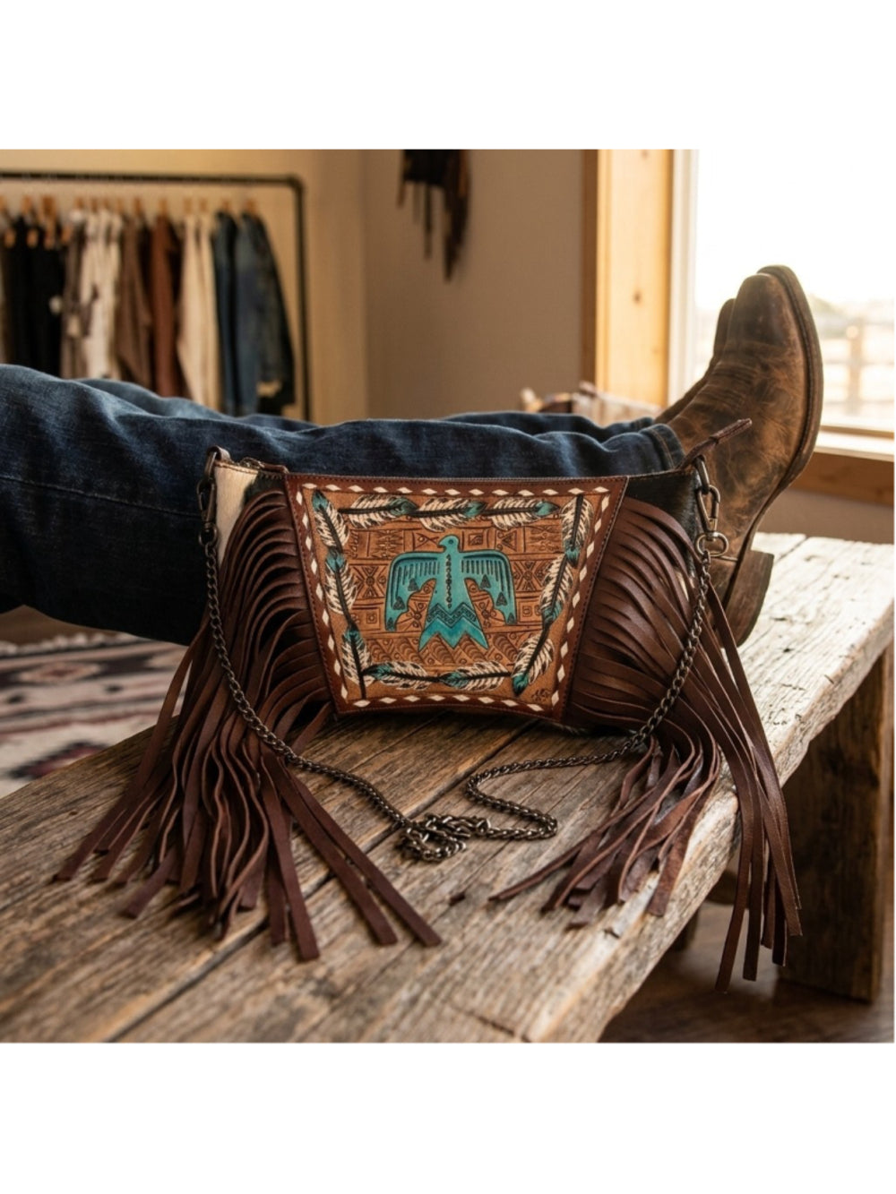 American Darling Boho Thunderbird Fringe Crossbody