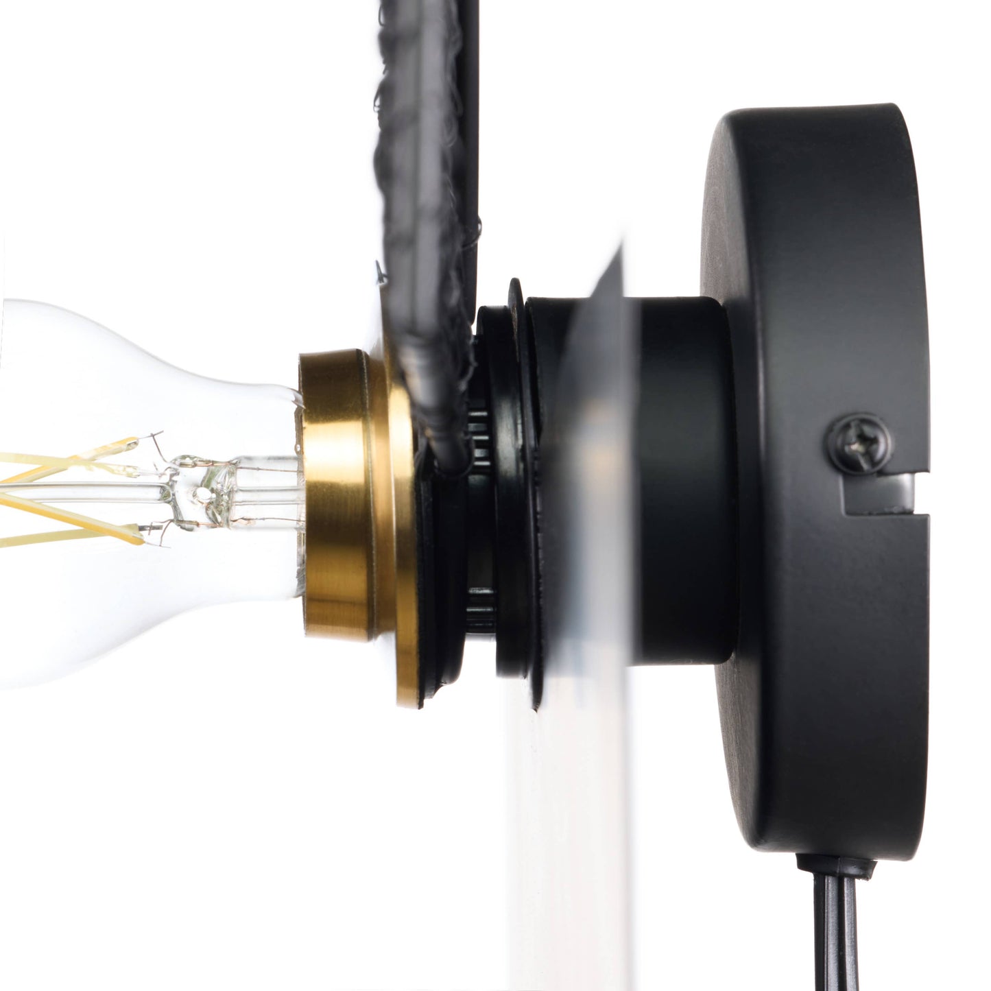 24"H Modern Black Indoor Plug In Wall Sconce