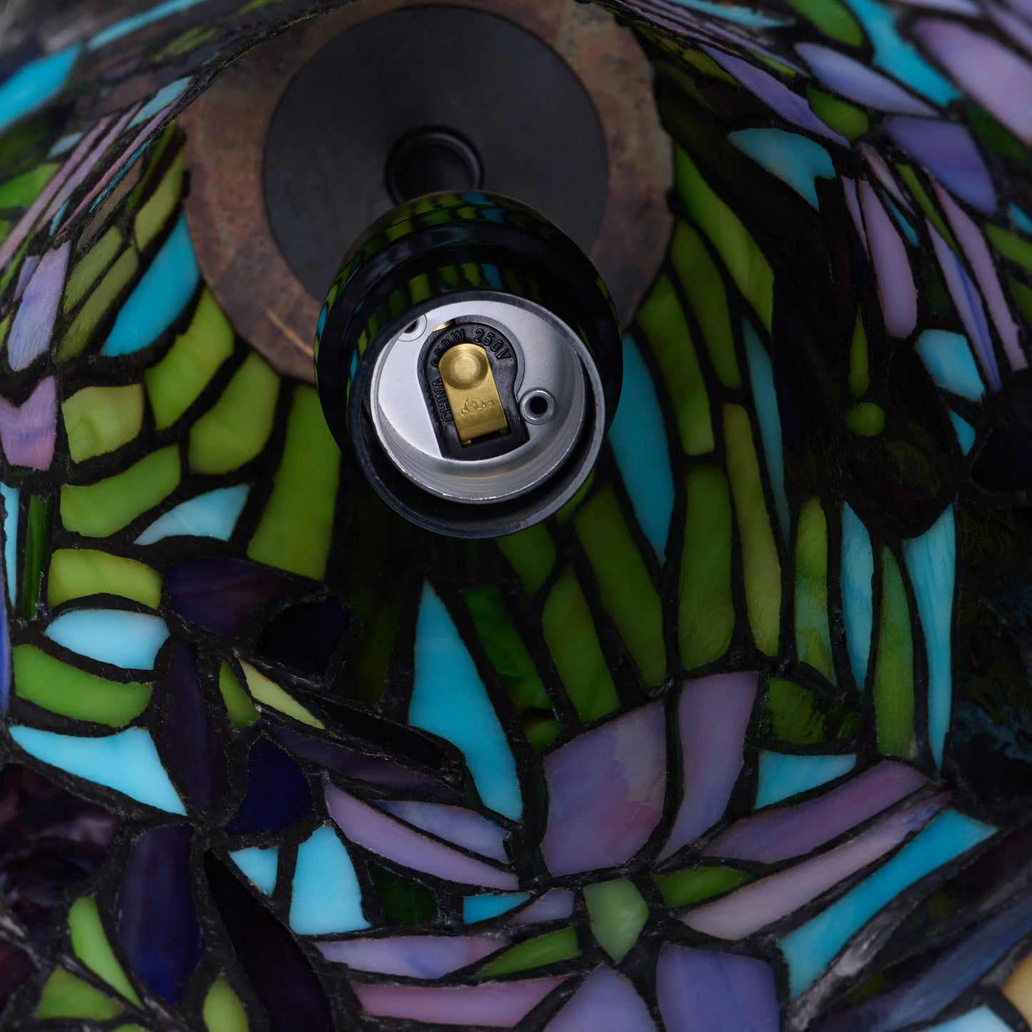 13.5"H Tiffany-Style Floral Vase Stained Glass Table Lamp