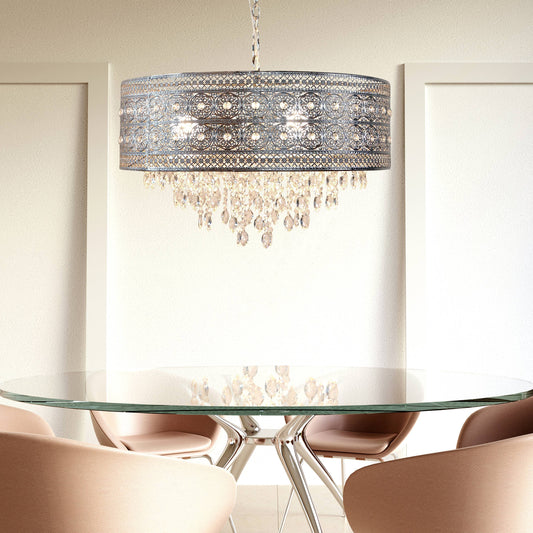 24"W Harley Polished Nickel 3-Light Chandelier