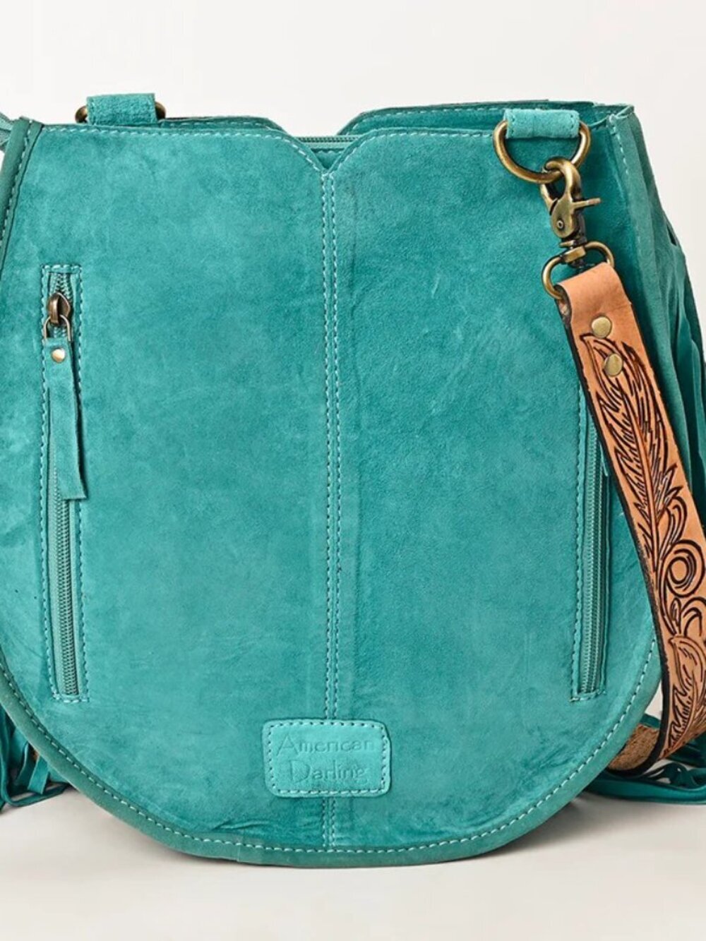 American Darling Turquoise Fringe Western Crossbody