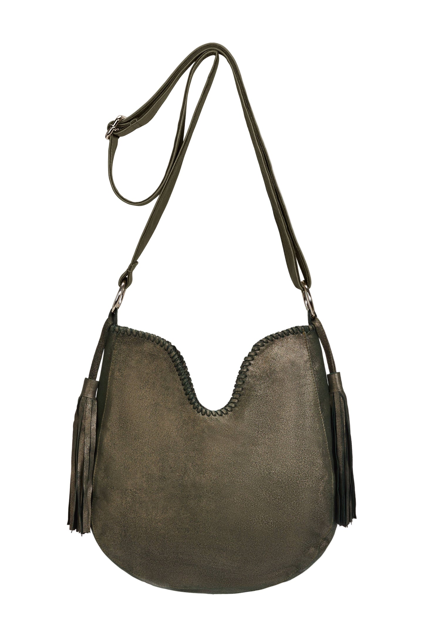 Luna Embroidery Bag Metallic Olive