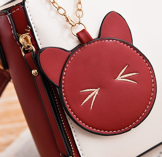 The lucky cat  Women's Single Shoulder Leaning Handbag