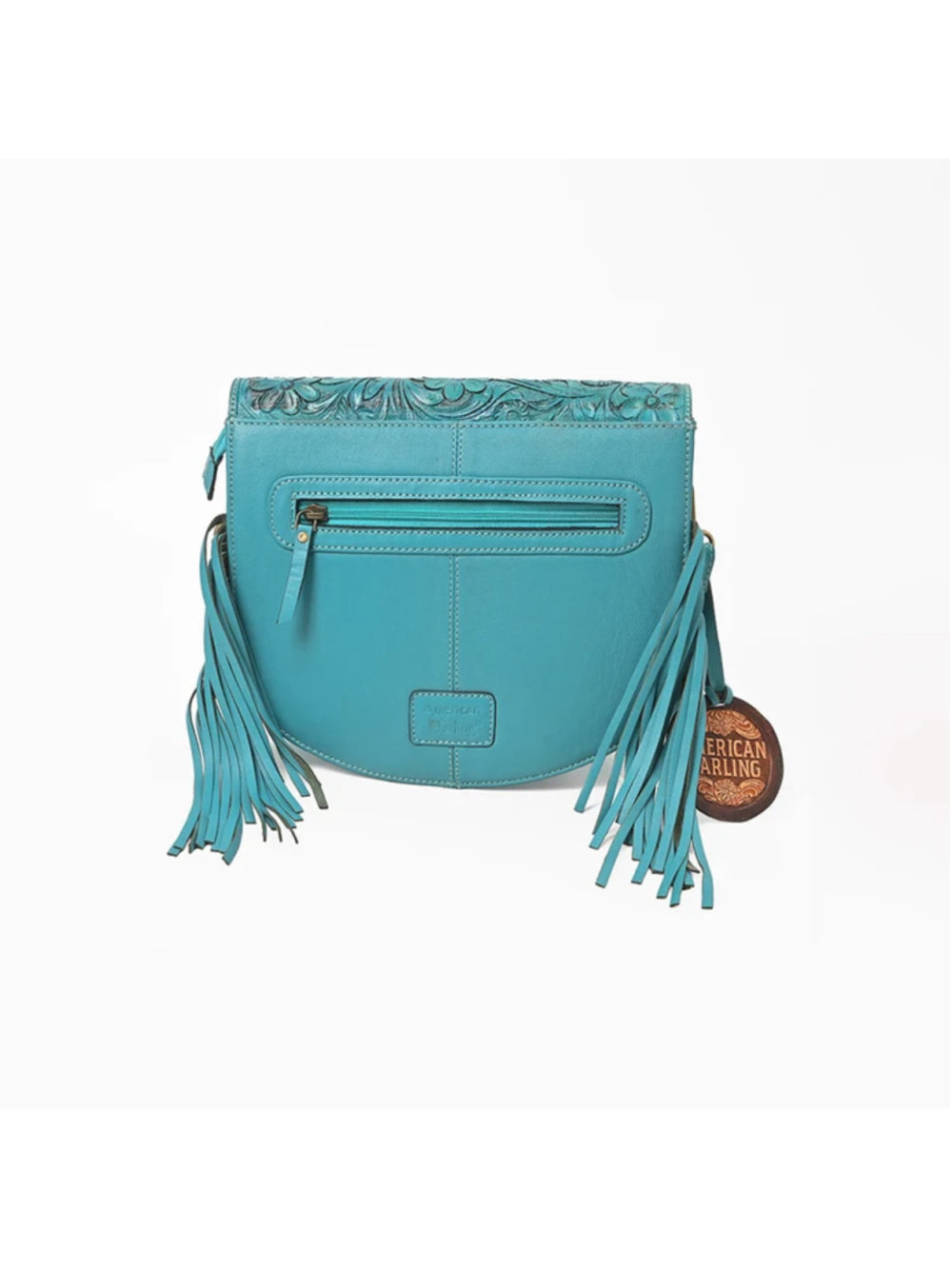 American Darling Canyon Blues Tooled Western Leather Crossbody
