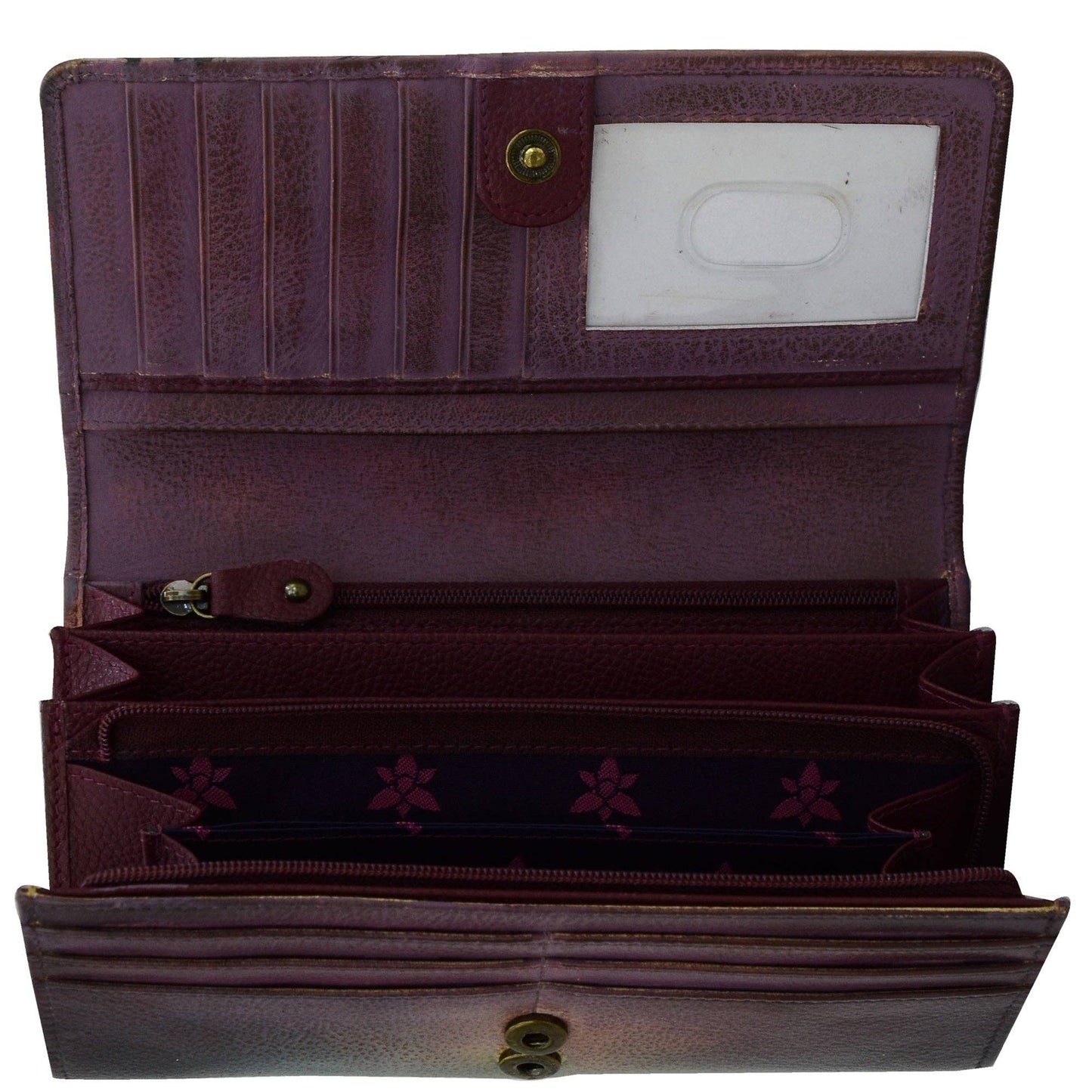 Anuschka Hand-Painted Leather Accordion Flap Wallet - 1112- Horse