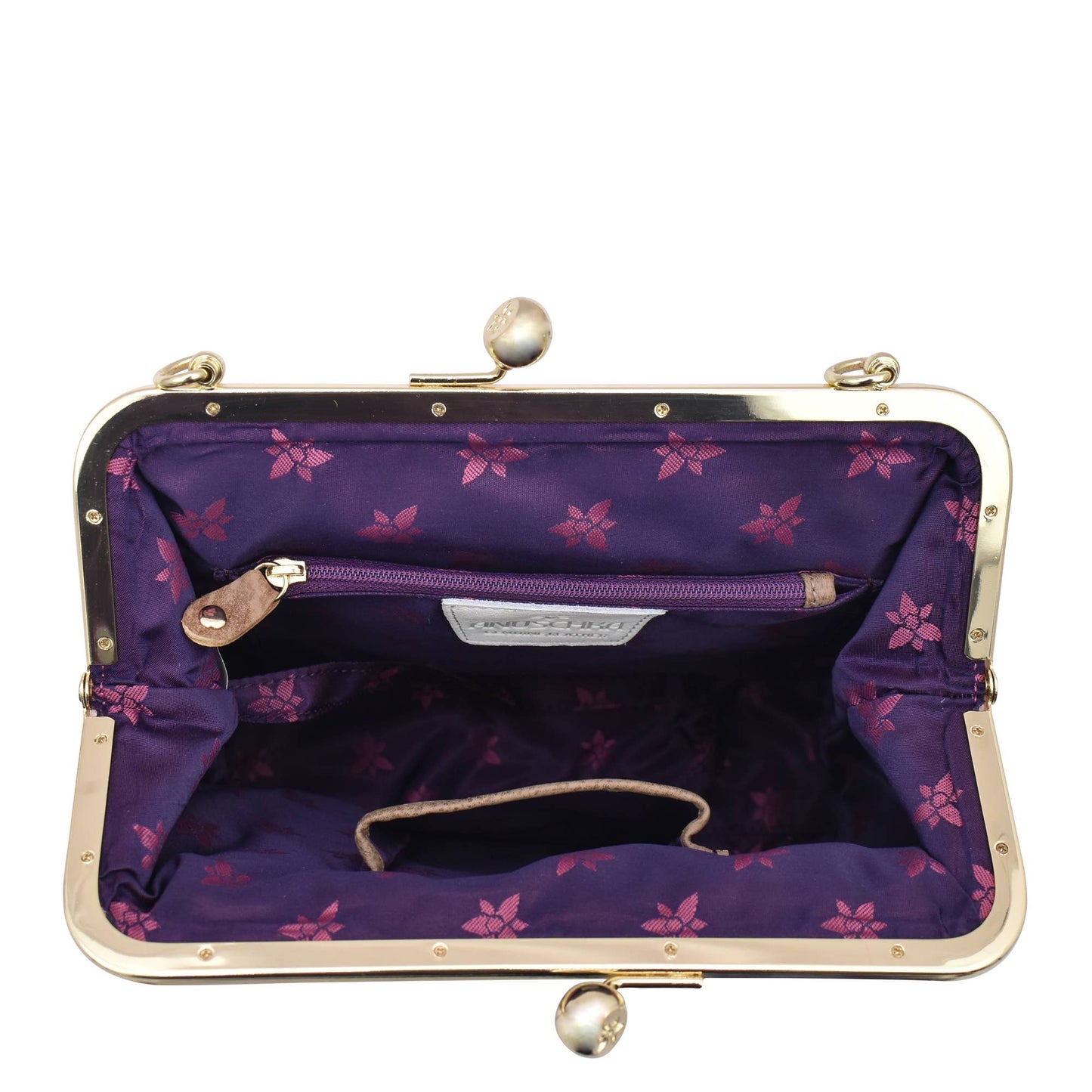 Anuschka Mediumkisslock Frame Crossbody - 700 Butterflys- dusty pink