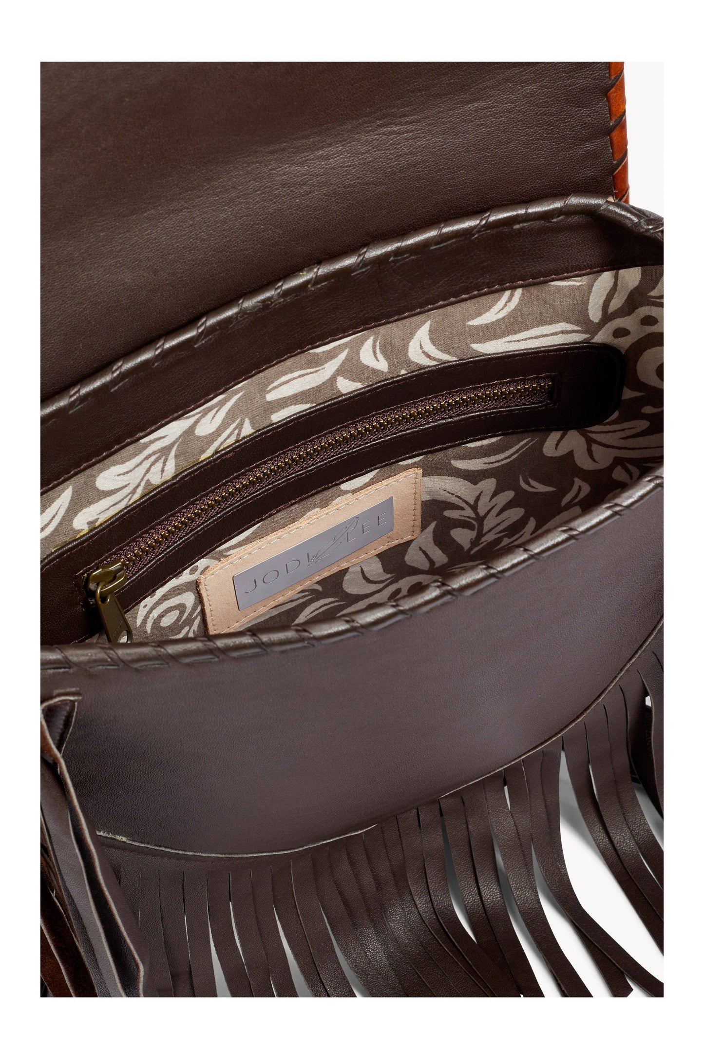 Akaroa Feather Bag Antique Medium Brown/Dark Choc/Gold