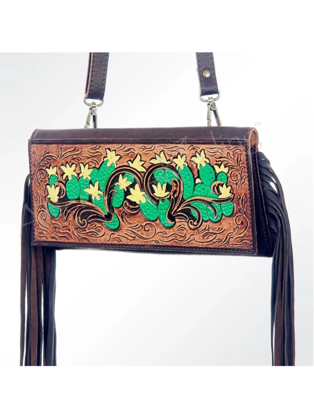 American Darling Boho Cactus Tooled Crossbody Bag