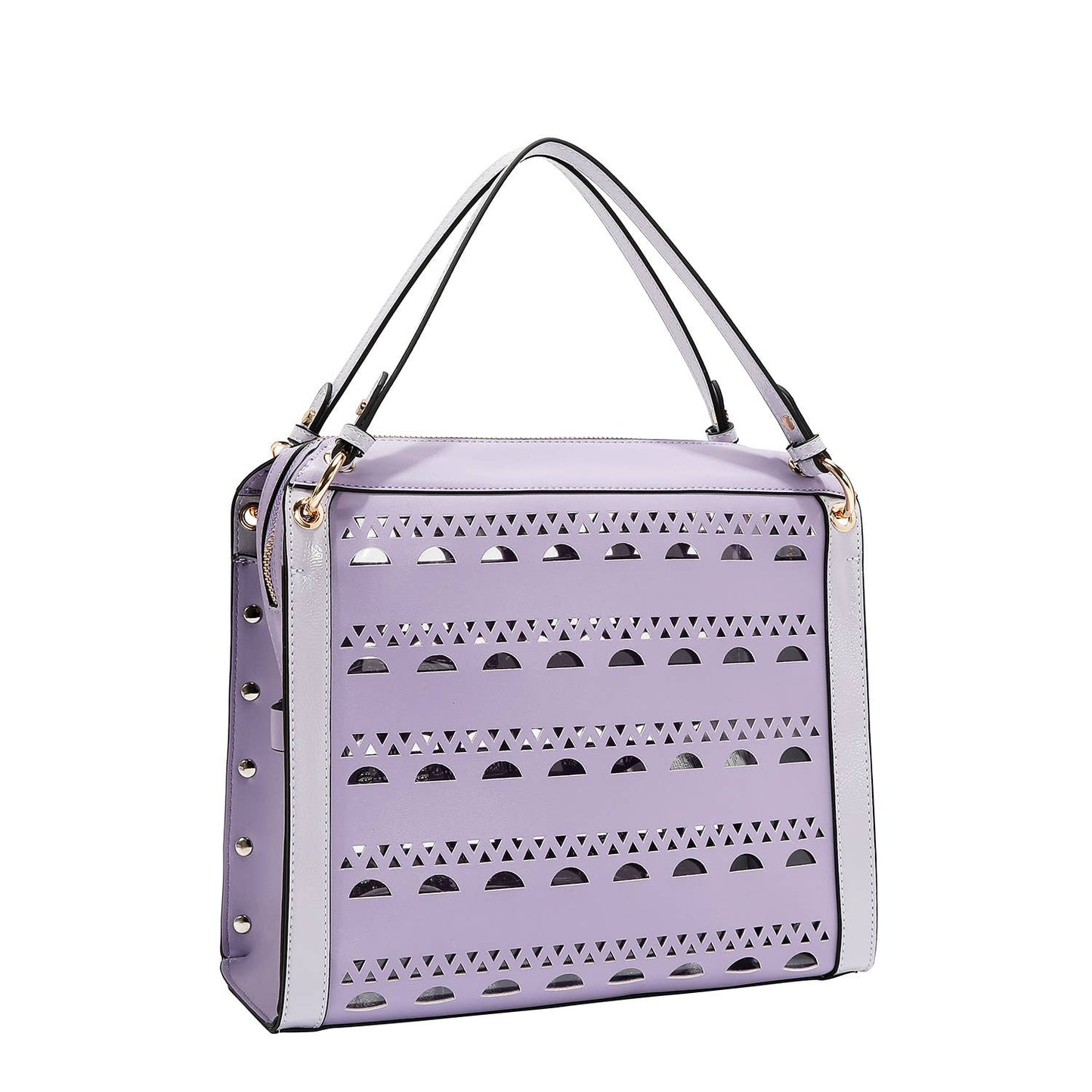 SILVER POP STUD SATCHEL BAG