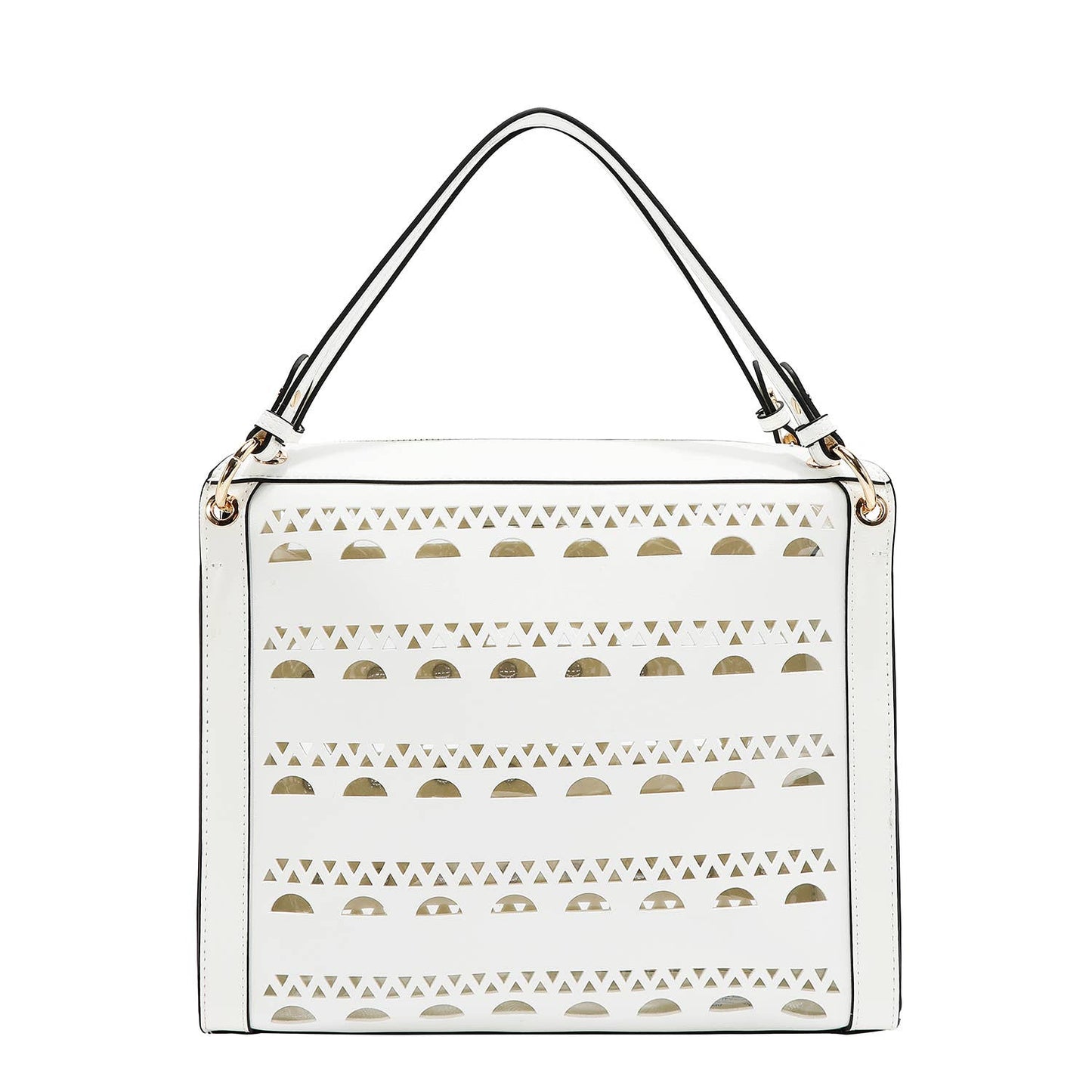 SILVER POP STUD SATCHEL BAG