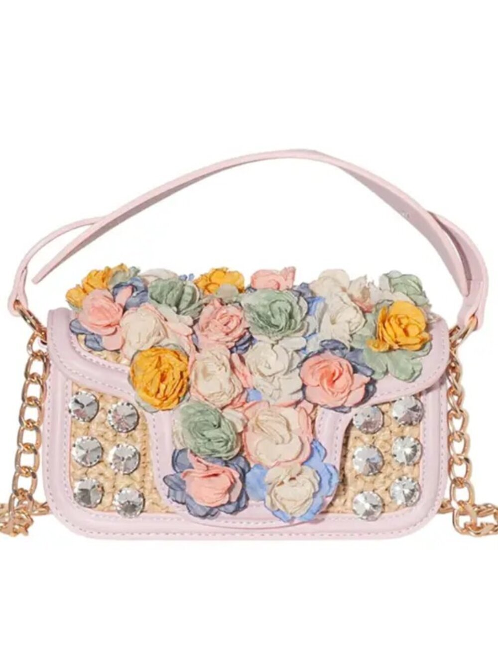 Blush Bloom Crystal Shoulder Bag-Petal Parade Crossbody